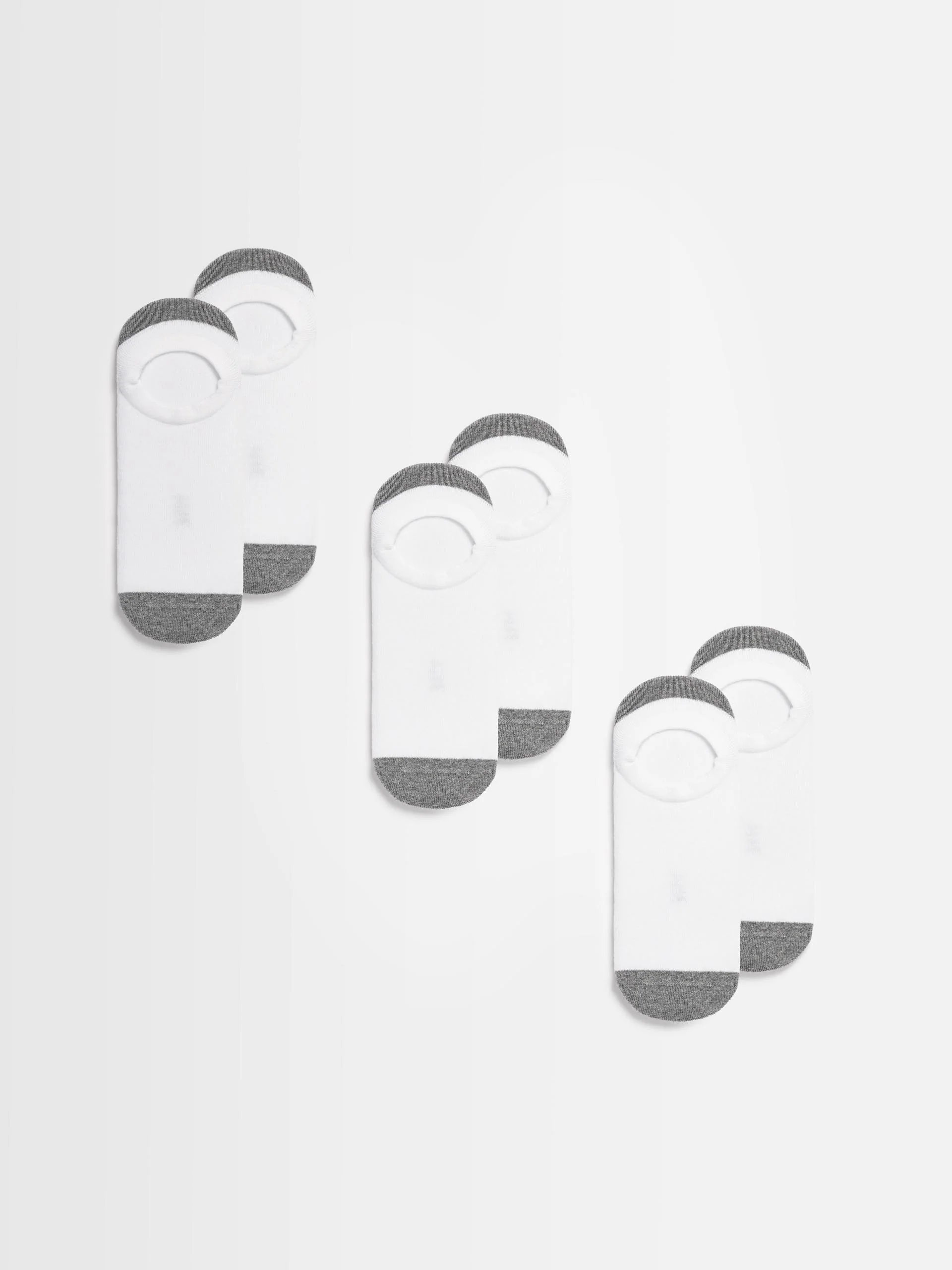 3 pack ARNE Invisible Socks in White - Image 3