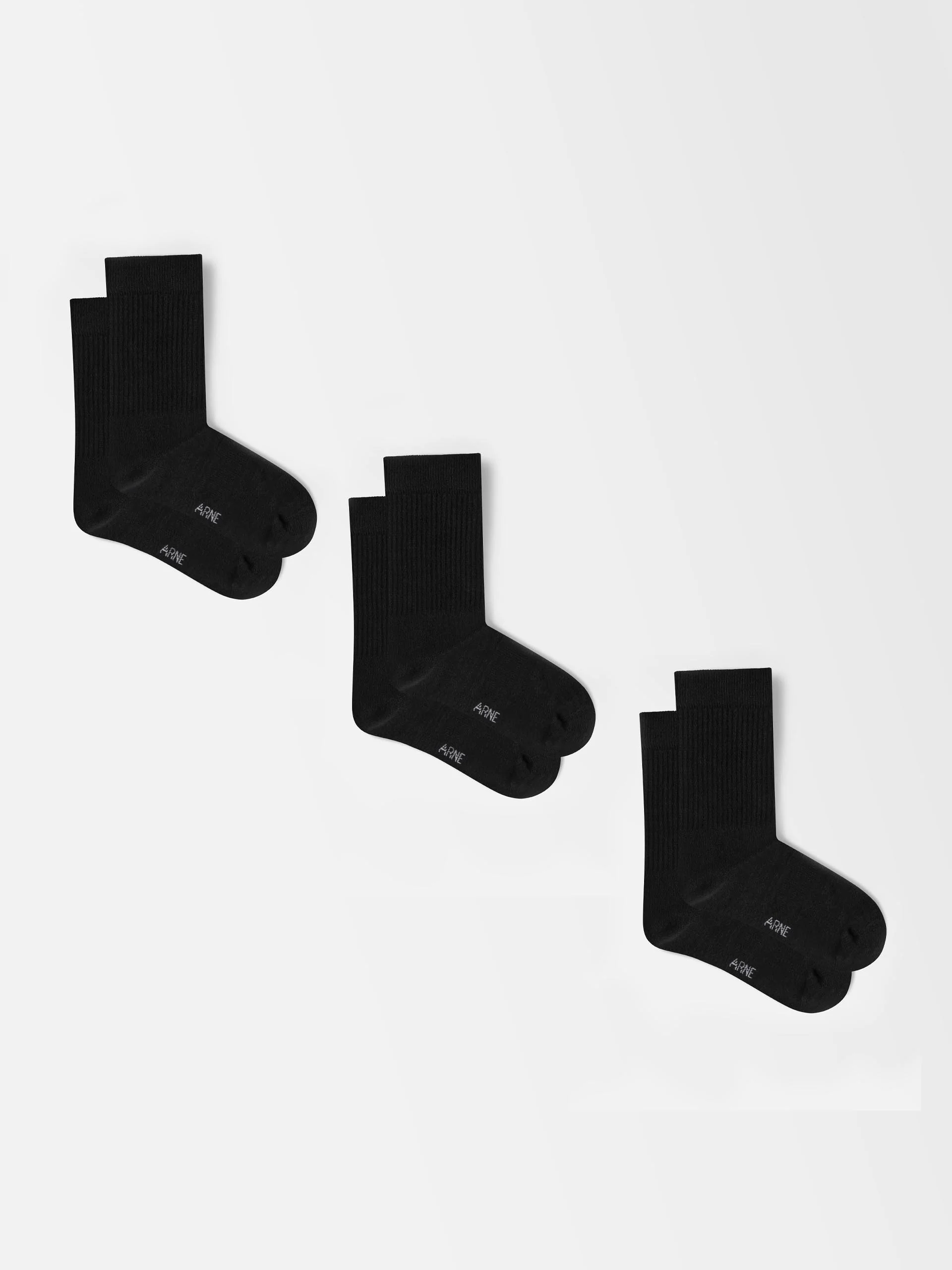 3 Pack ARNE Socks in Black - Image 2