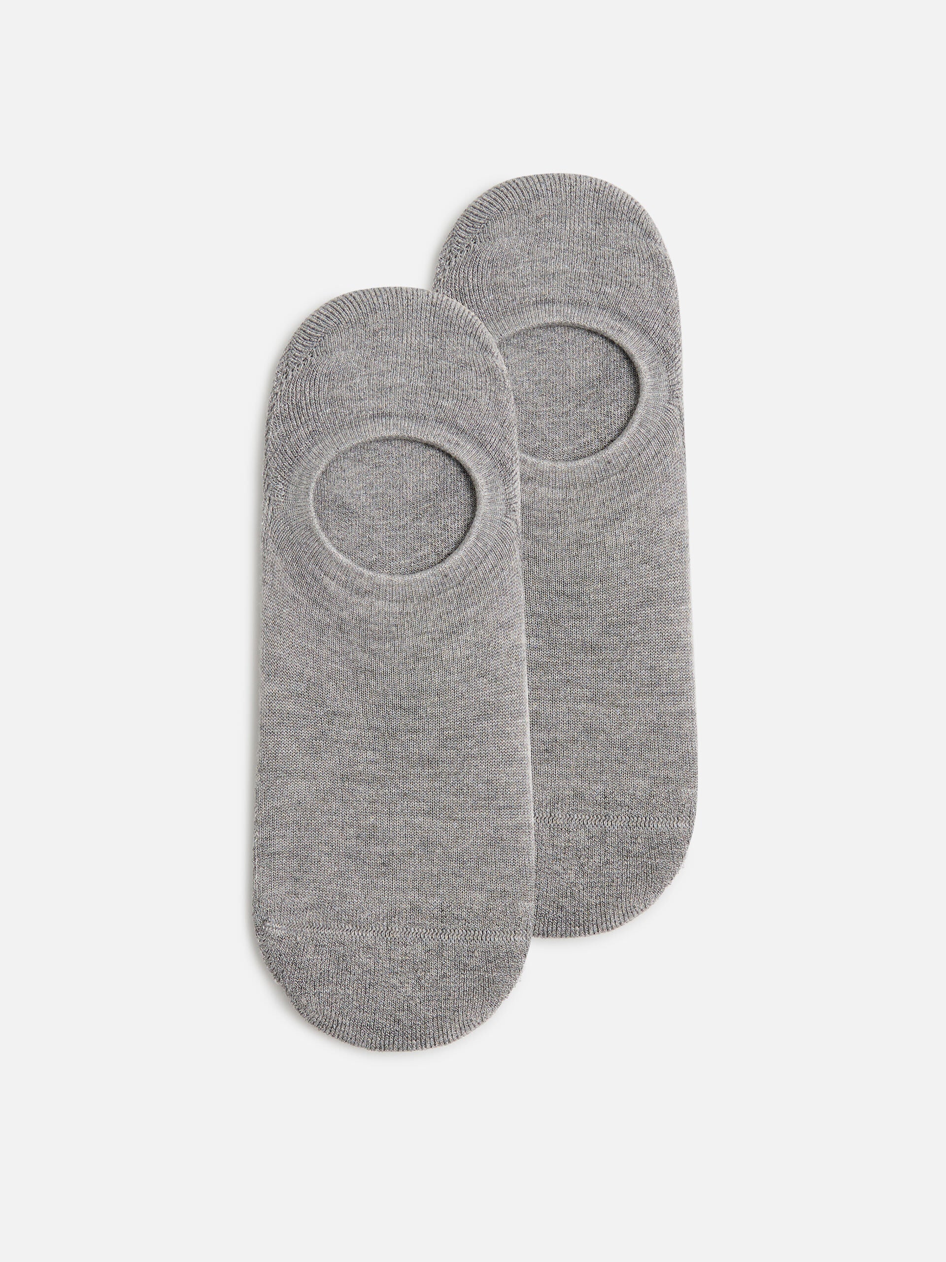 3 Pack Invisible Cushioned Sock in Black White Marl Grey - Image 6