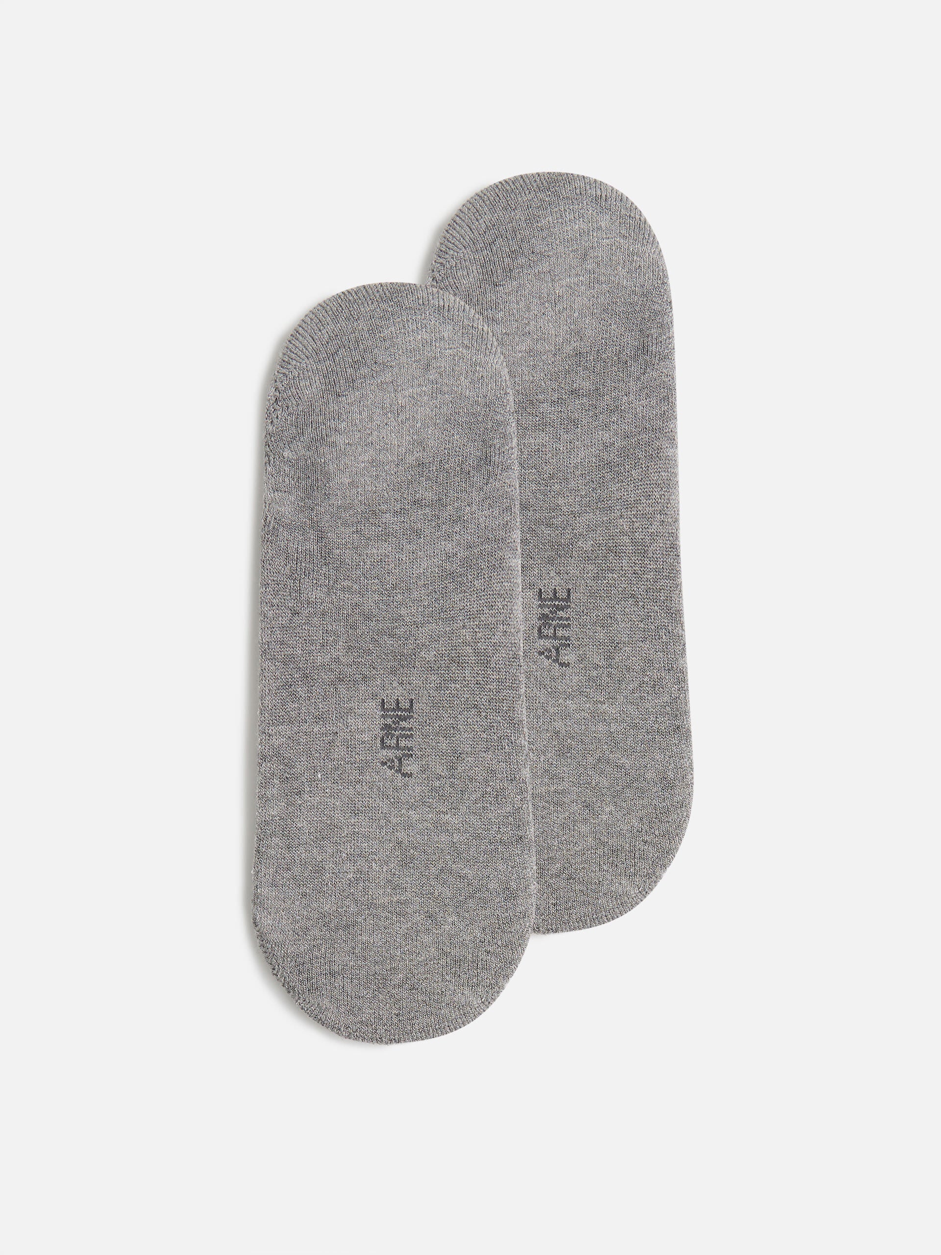 3 Pack Invisible Cushioned Sock in Black White Marl Grey - Image 7