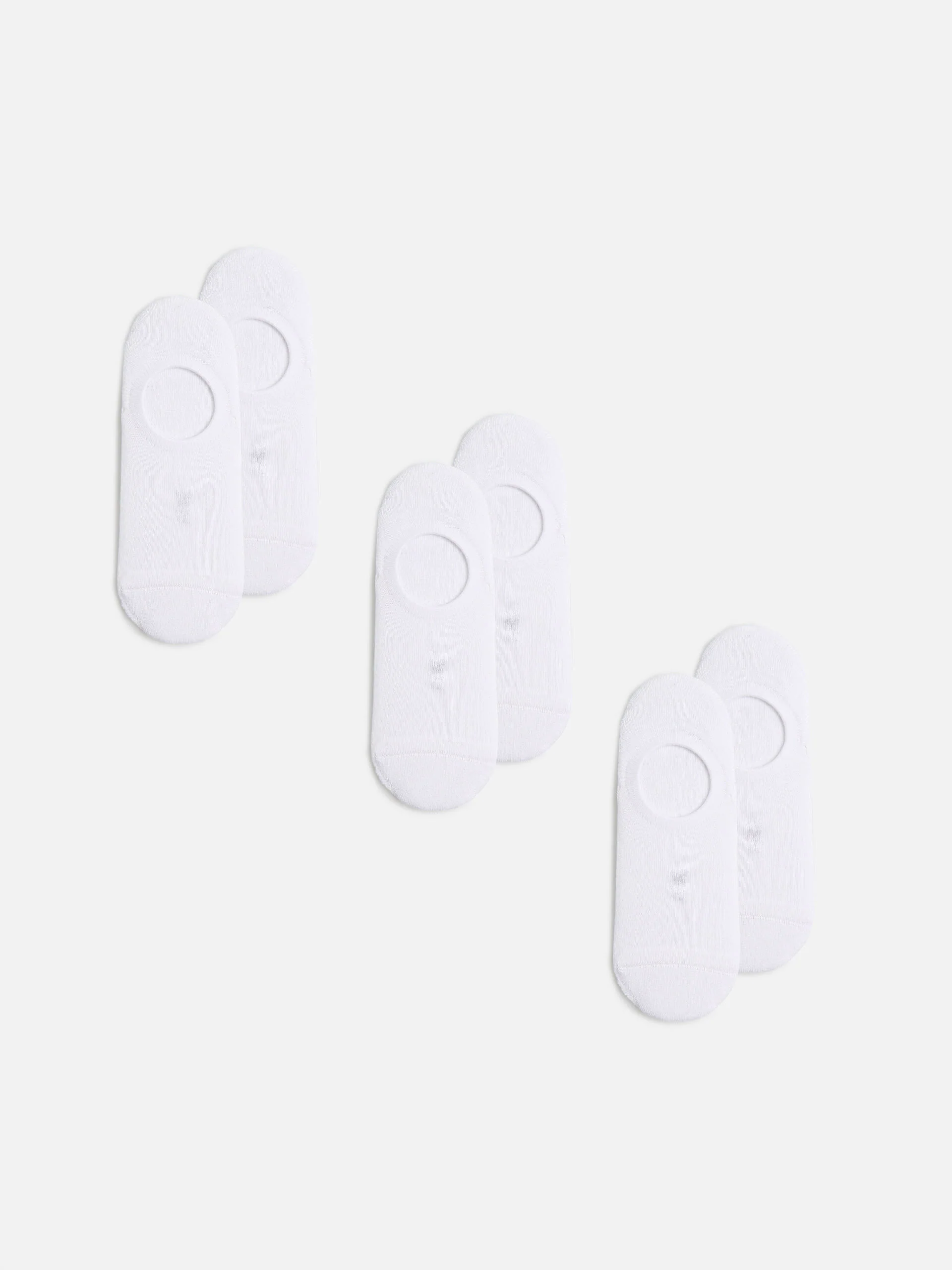 3 Pack Invisible Cushioned Sock in White - Image 2