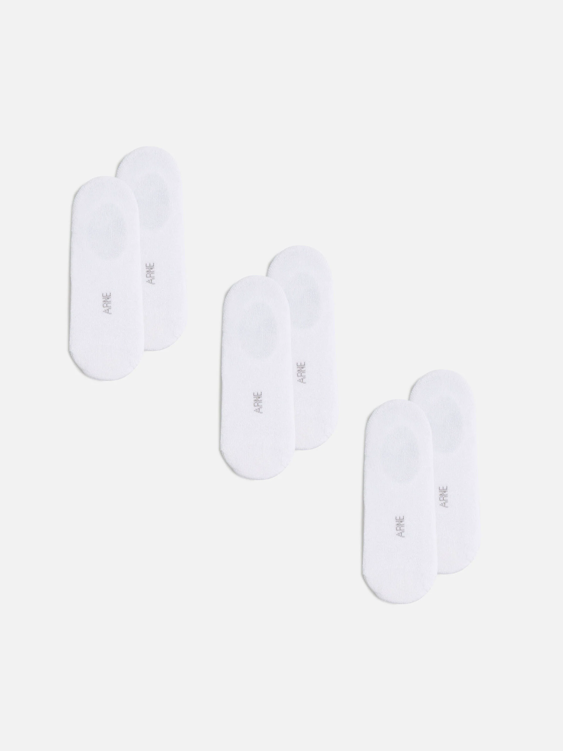 3 Pack Invisible Cushioned Sock in White - Image 3