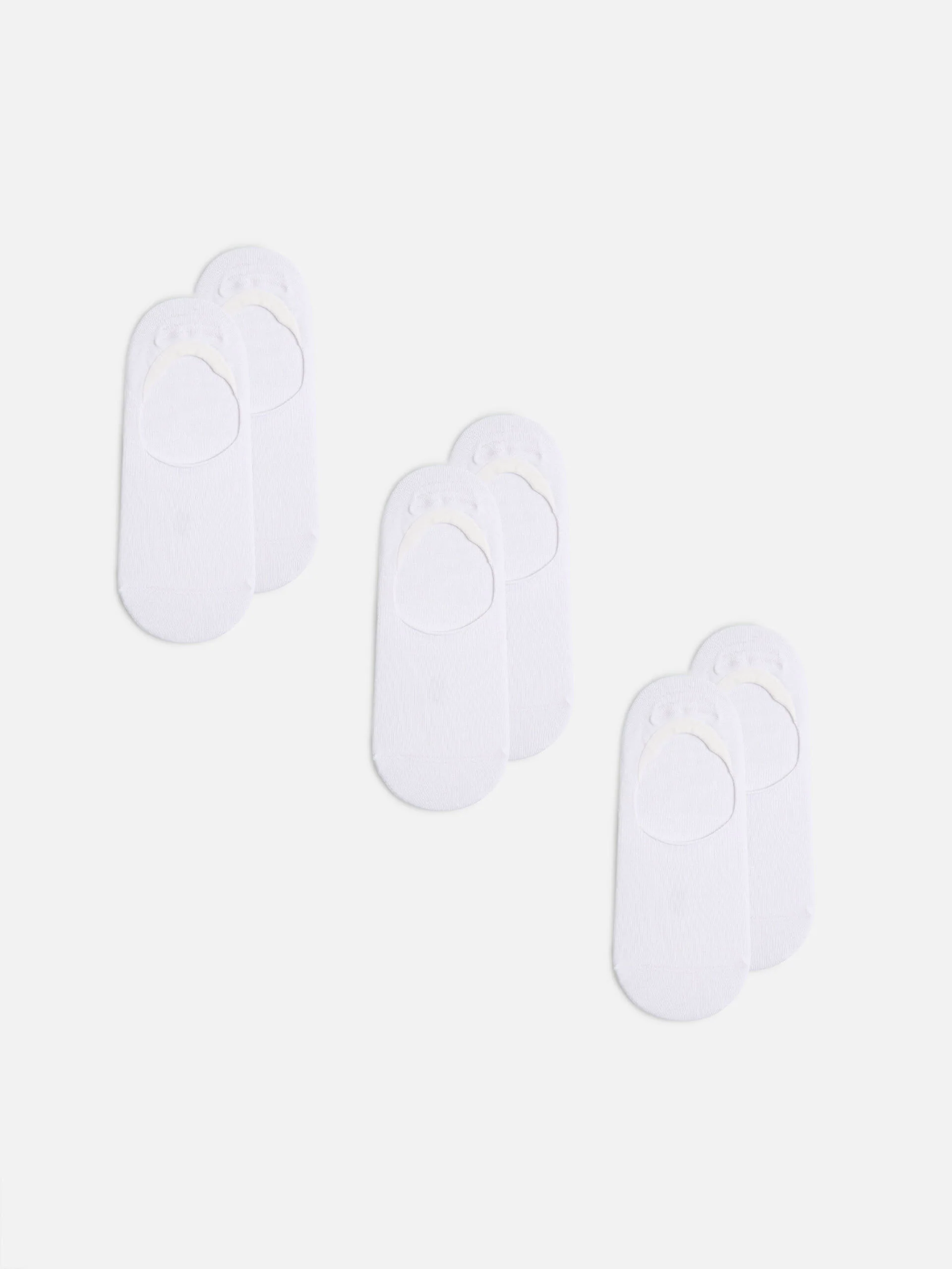 3 Pack No Show Sock in White - Image 2