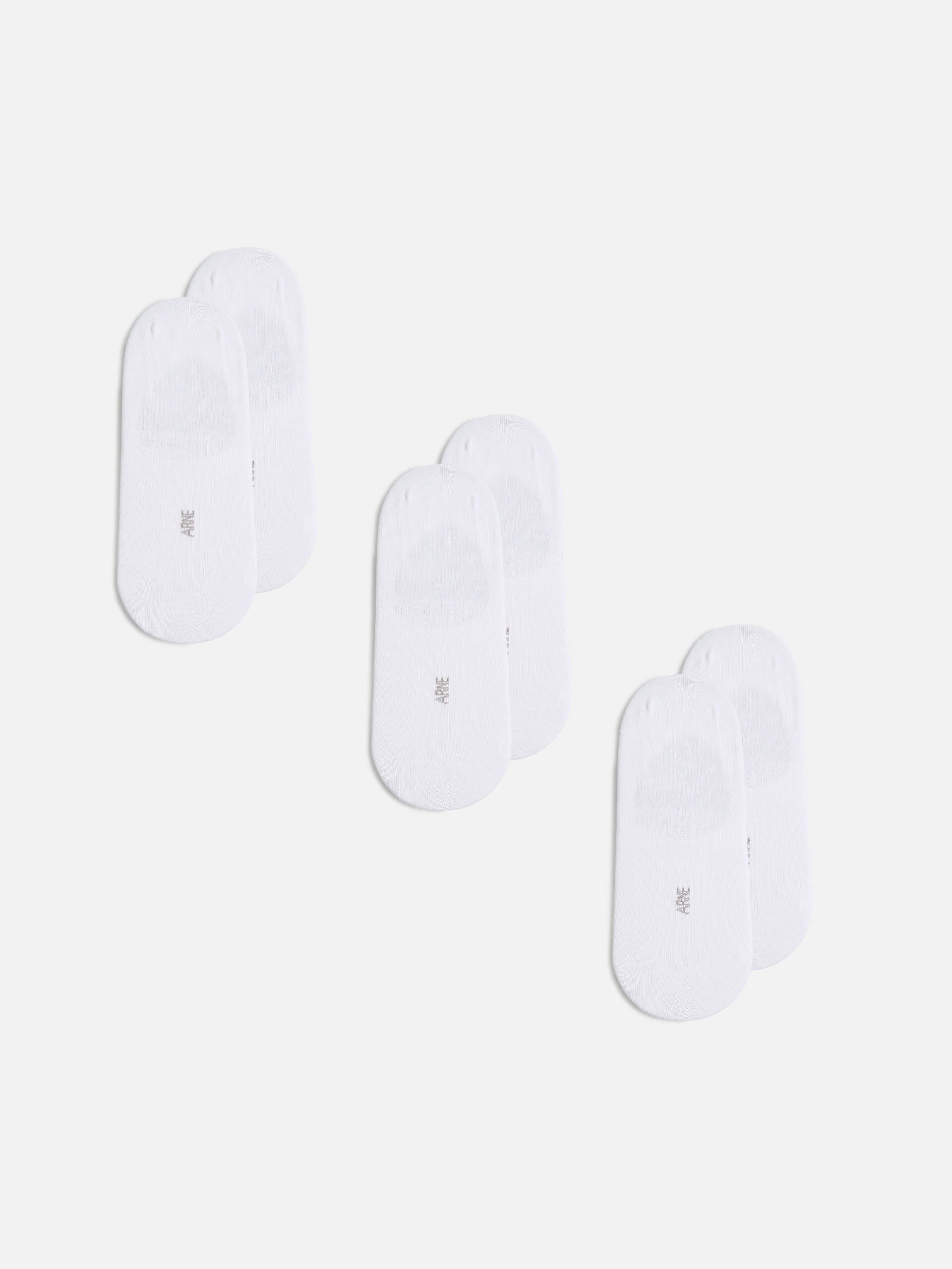 3 Pack No Show Sock in White - Image 3