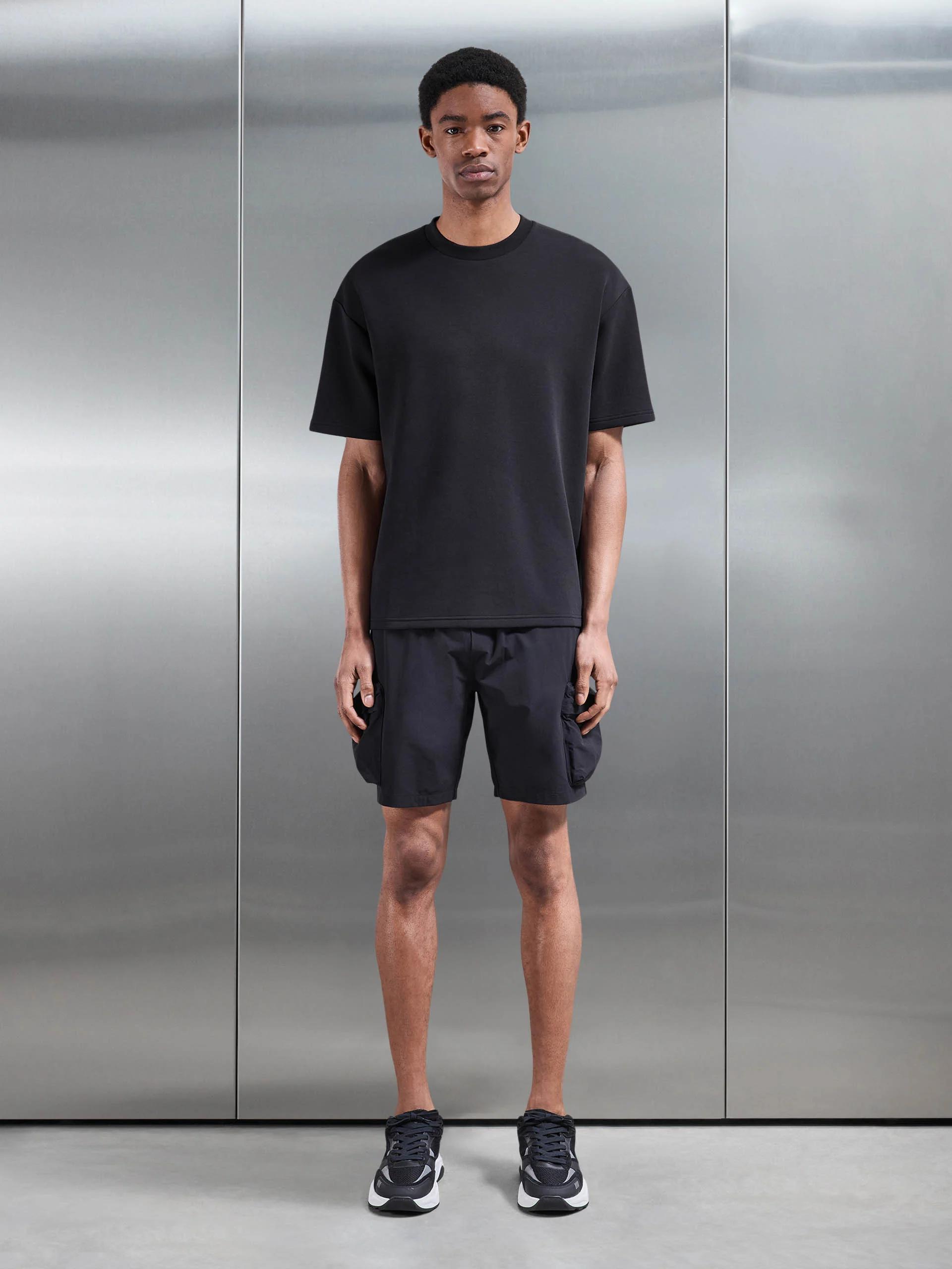 3D Pocket Cargo Short in Black - Image 2