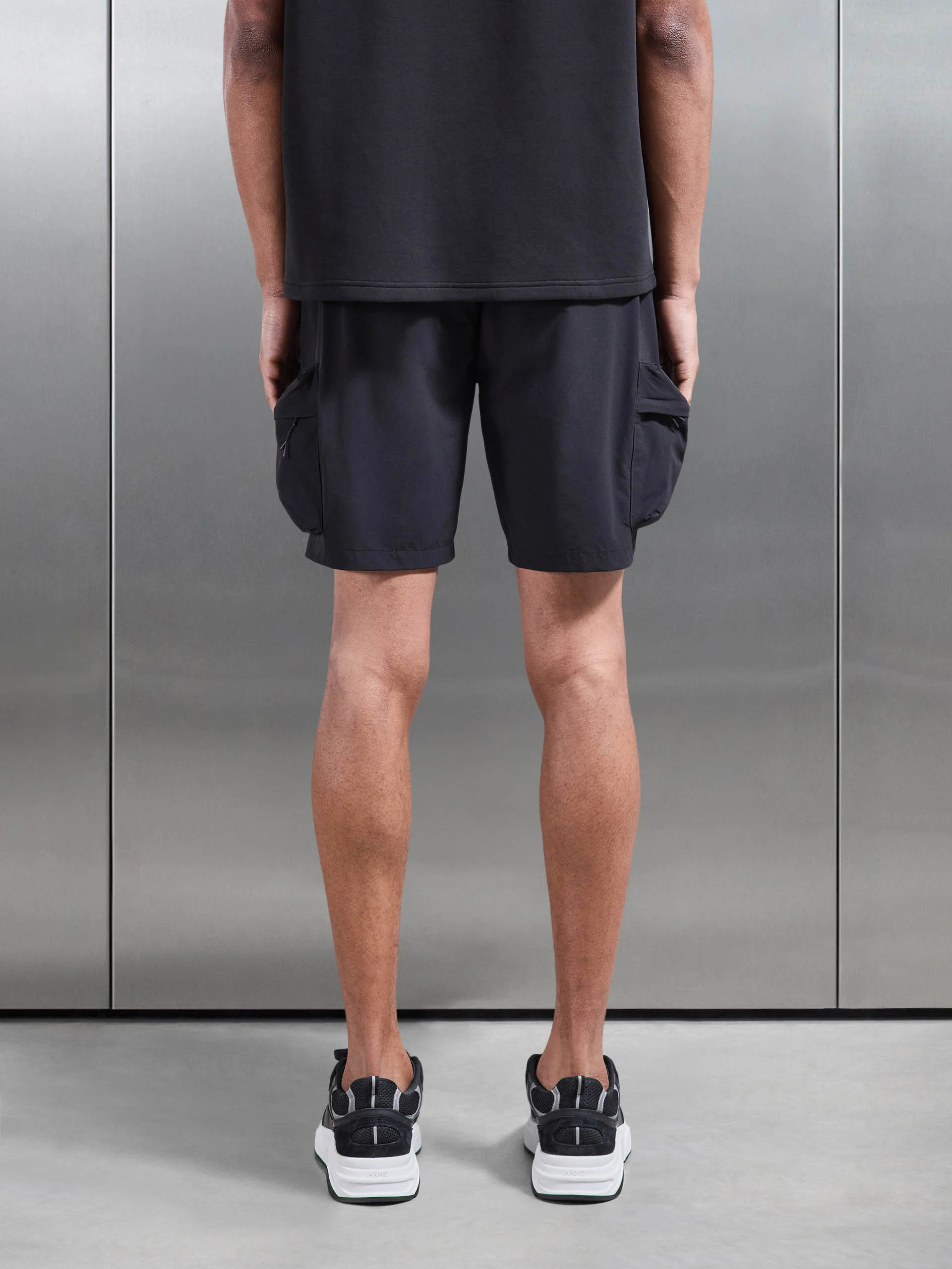 3D Pocket Cargo Short in Black - Image 3
