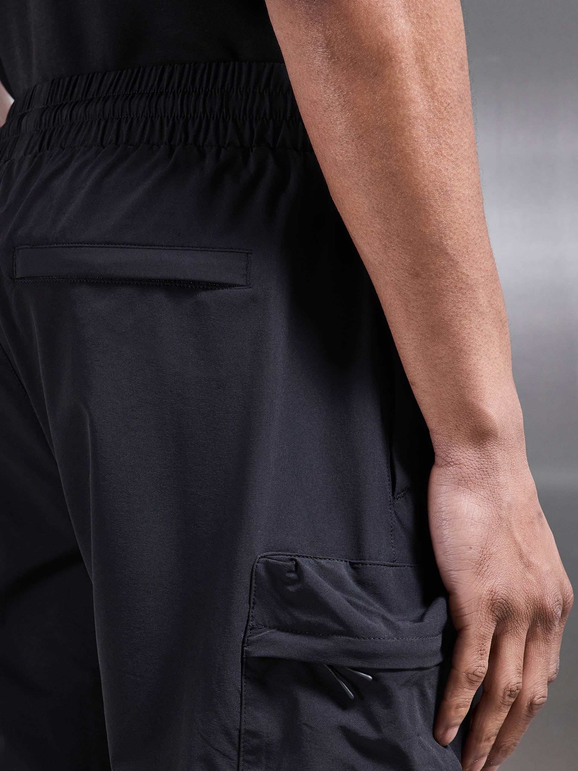 3D Pocket Cargo Short in Black - Image 6