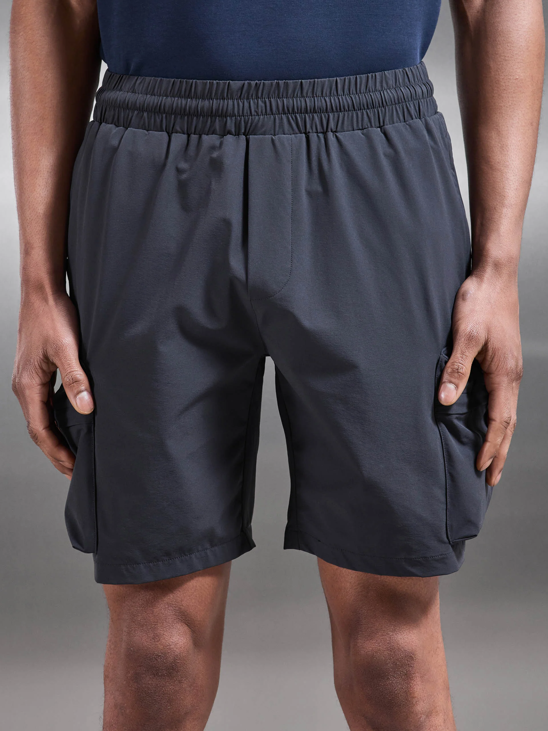 3D Pocket Cargo Short in Grey - Image 4
