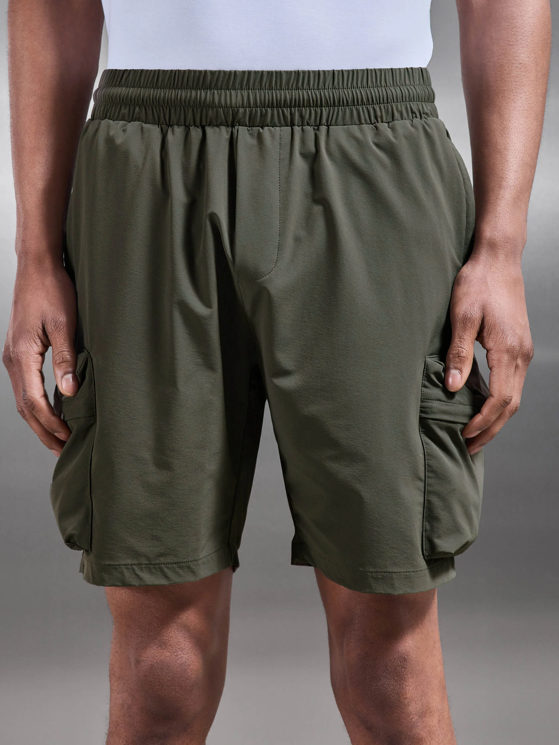 3D Pocket Cargo Short in Olive - Image 4