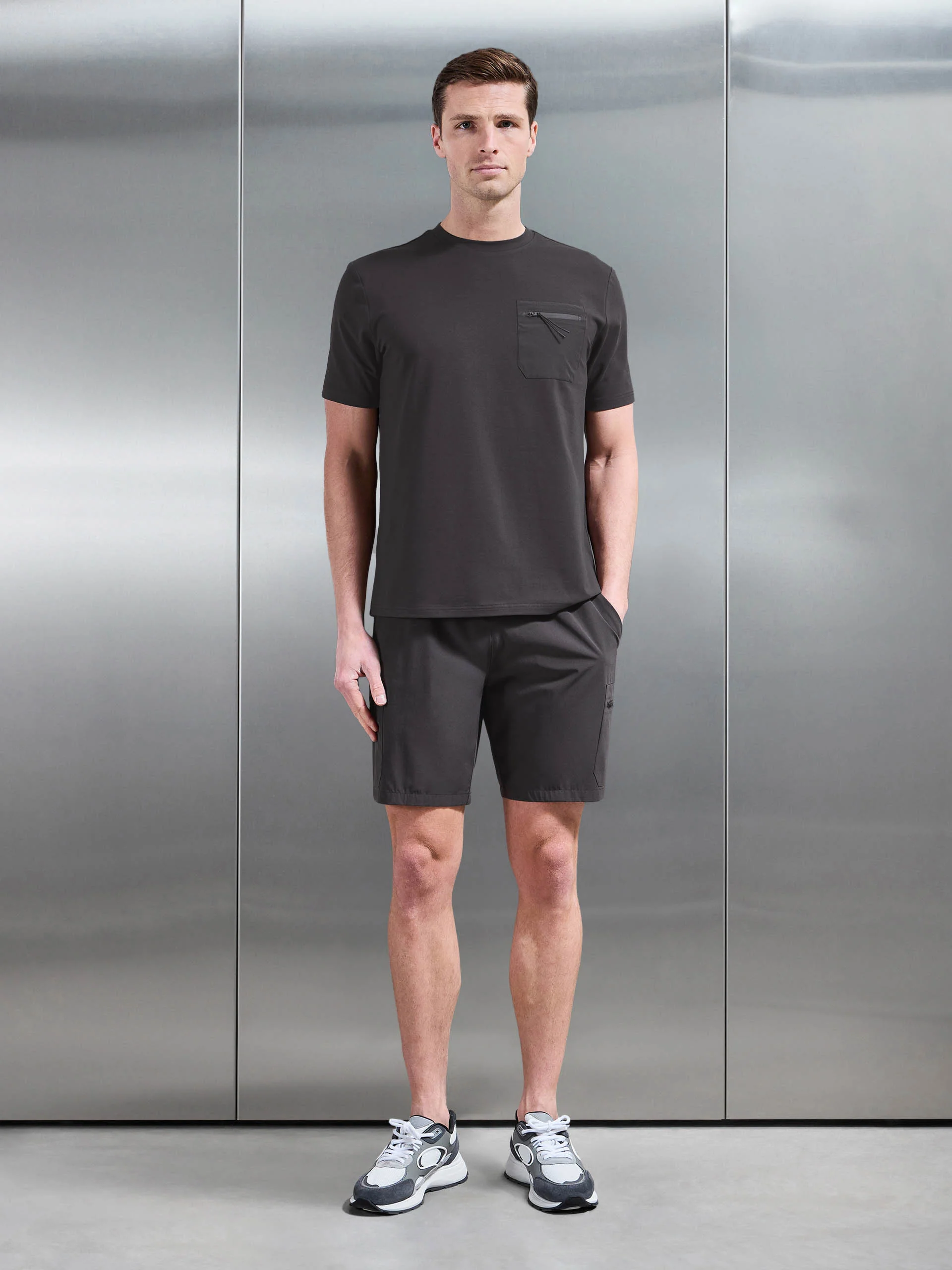 Active Cargo T-Shirt in Grey - Image 2
