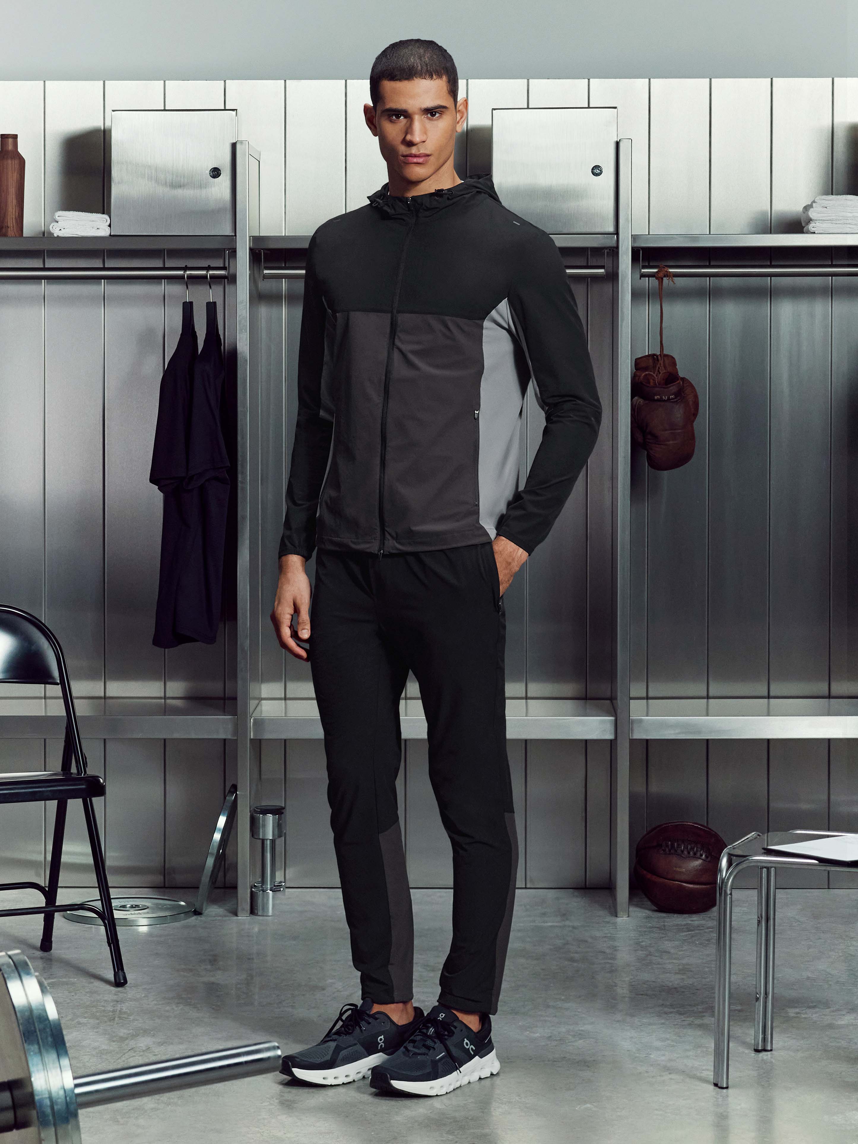 Active Colour Block Trackpant in Black - Image 2