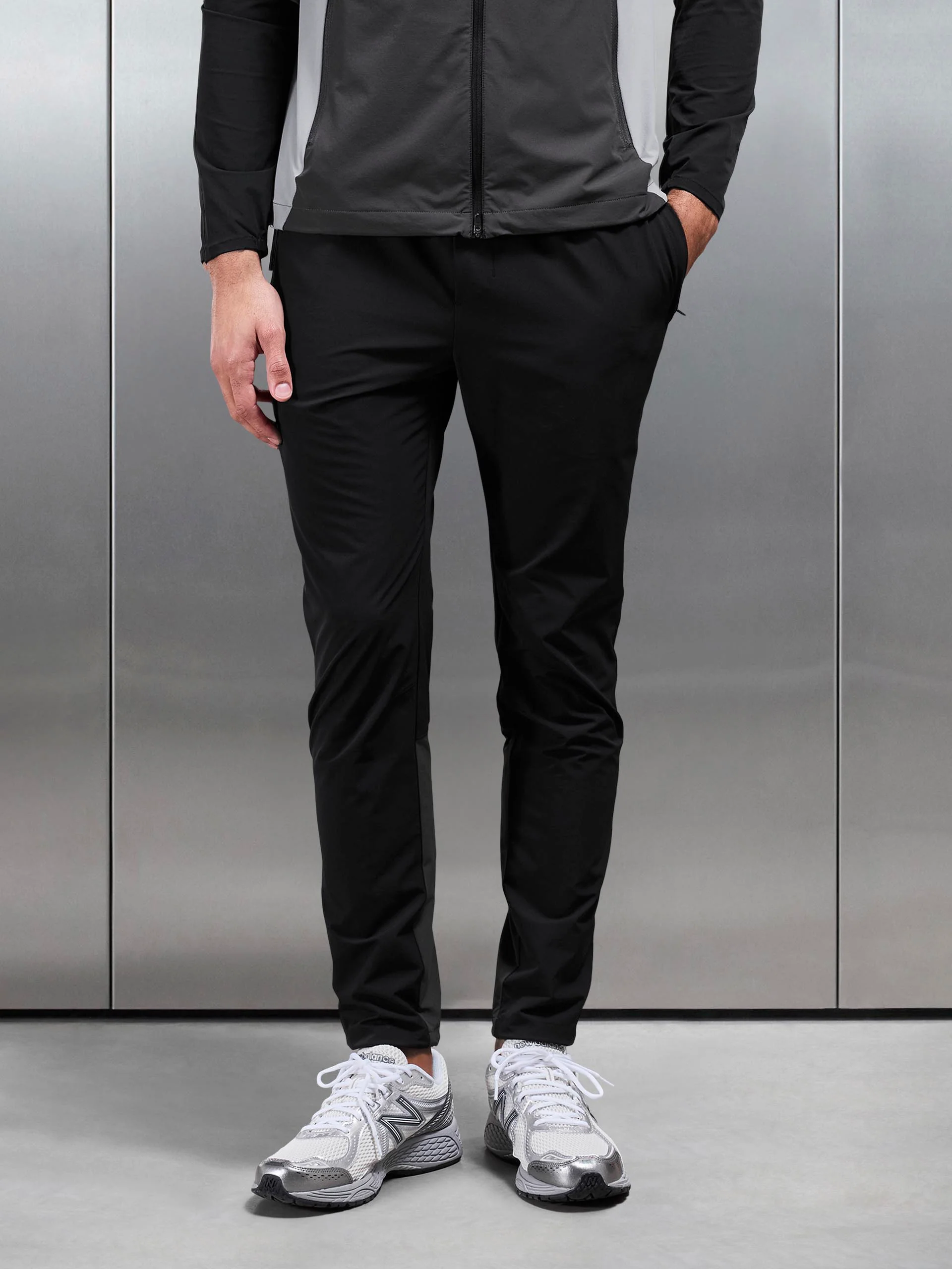 Active Colour Block Trackpant in Black - Image 3