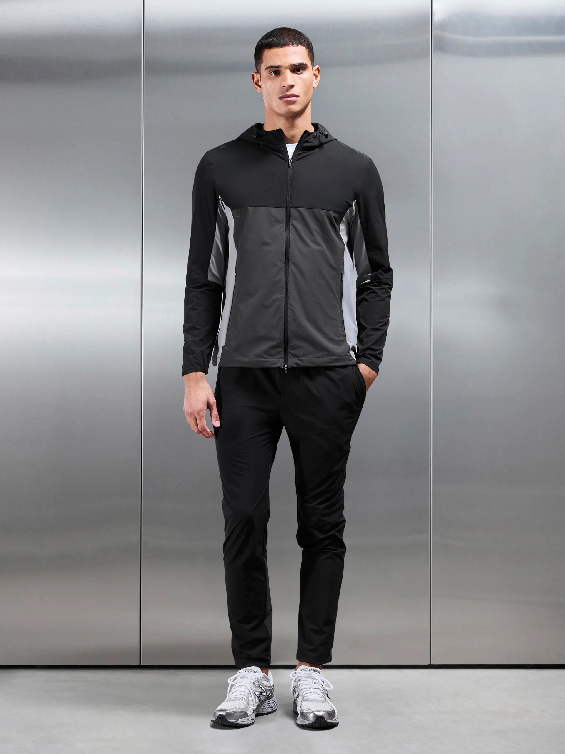Active Colour Block Trackpant in Black - Image 4