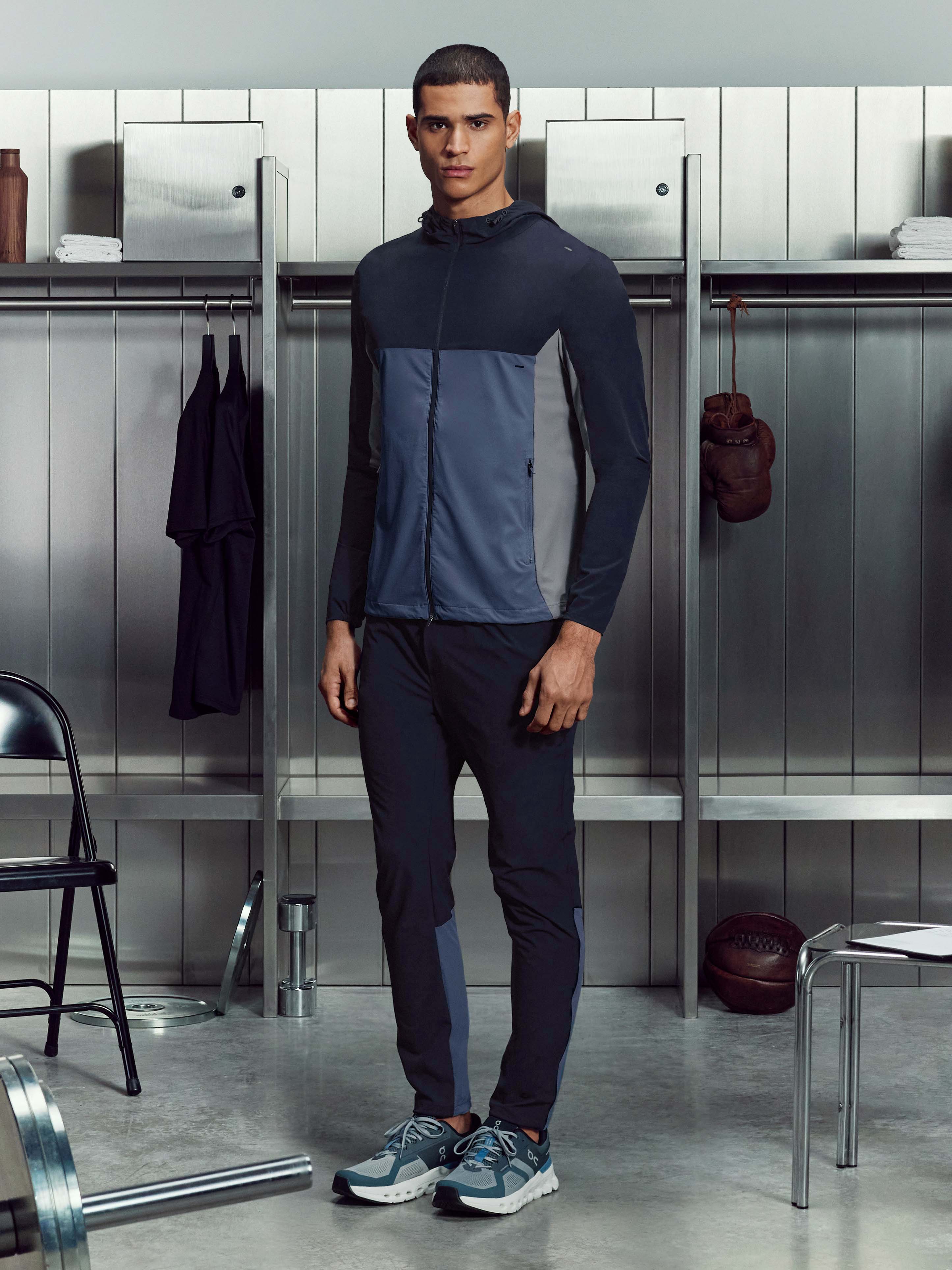 Active Colour Block Trackpant in Navy - Image 2