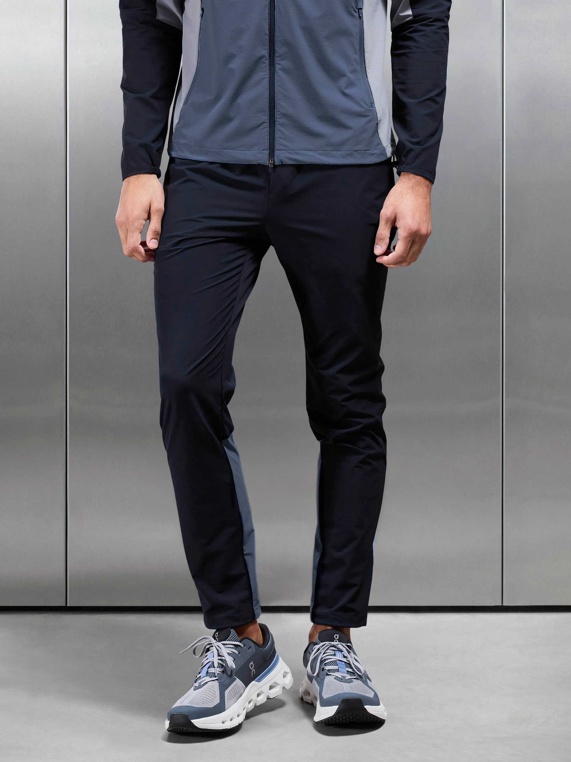 Active Colour Block Trackpant in Navy - Image 3