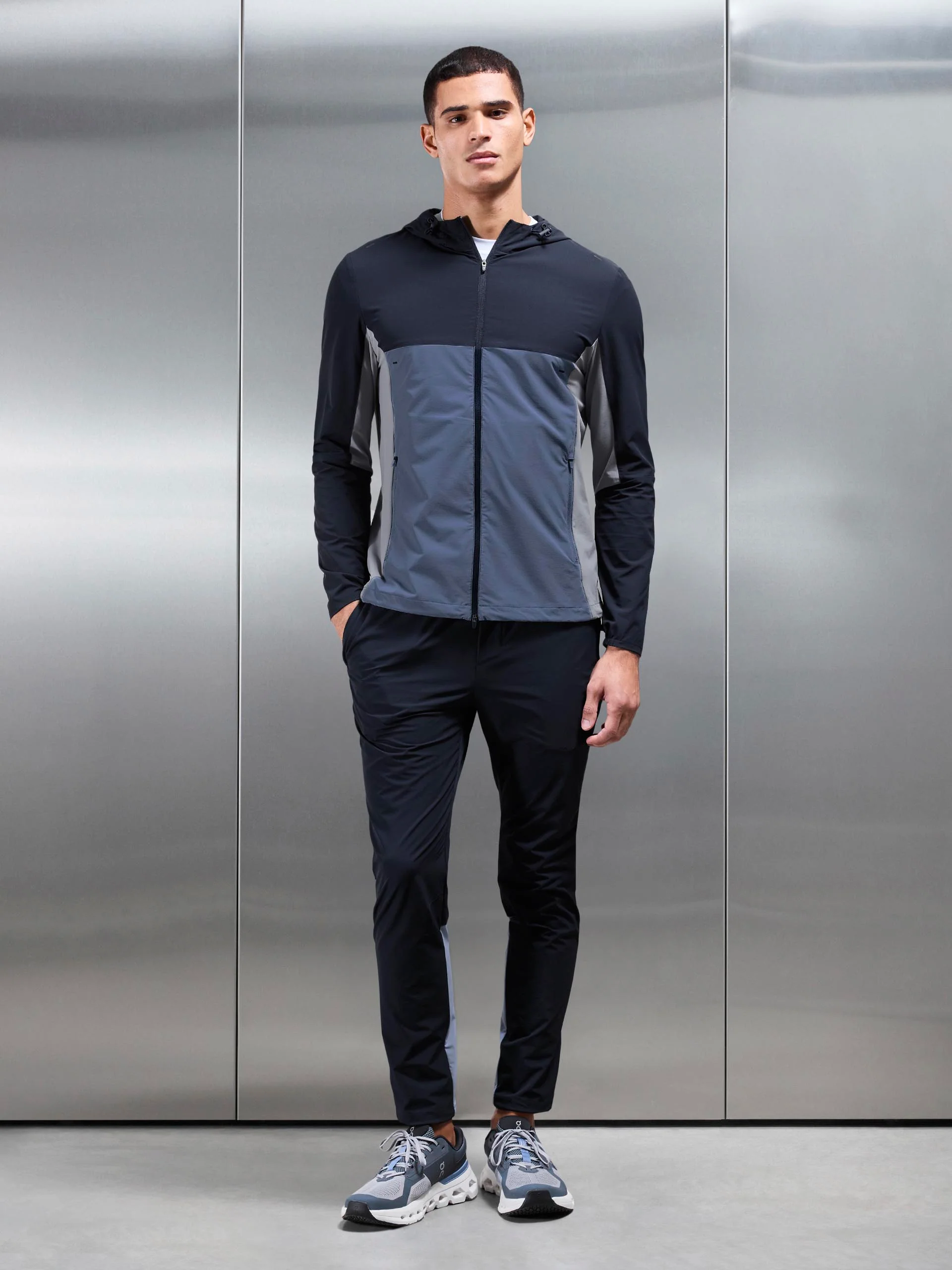 Active Colour Block Trackpant in Navy - Image 4