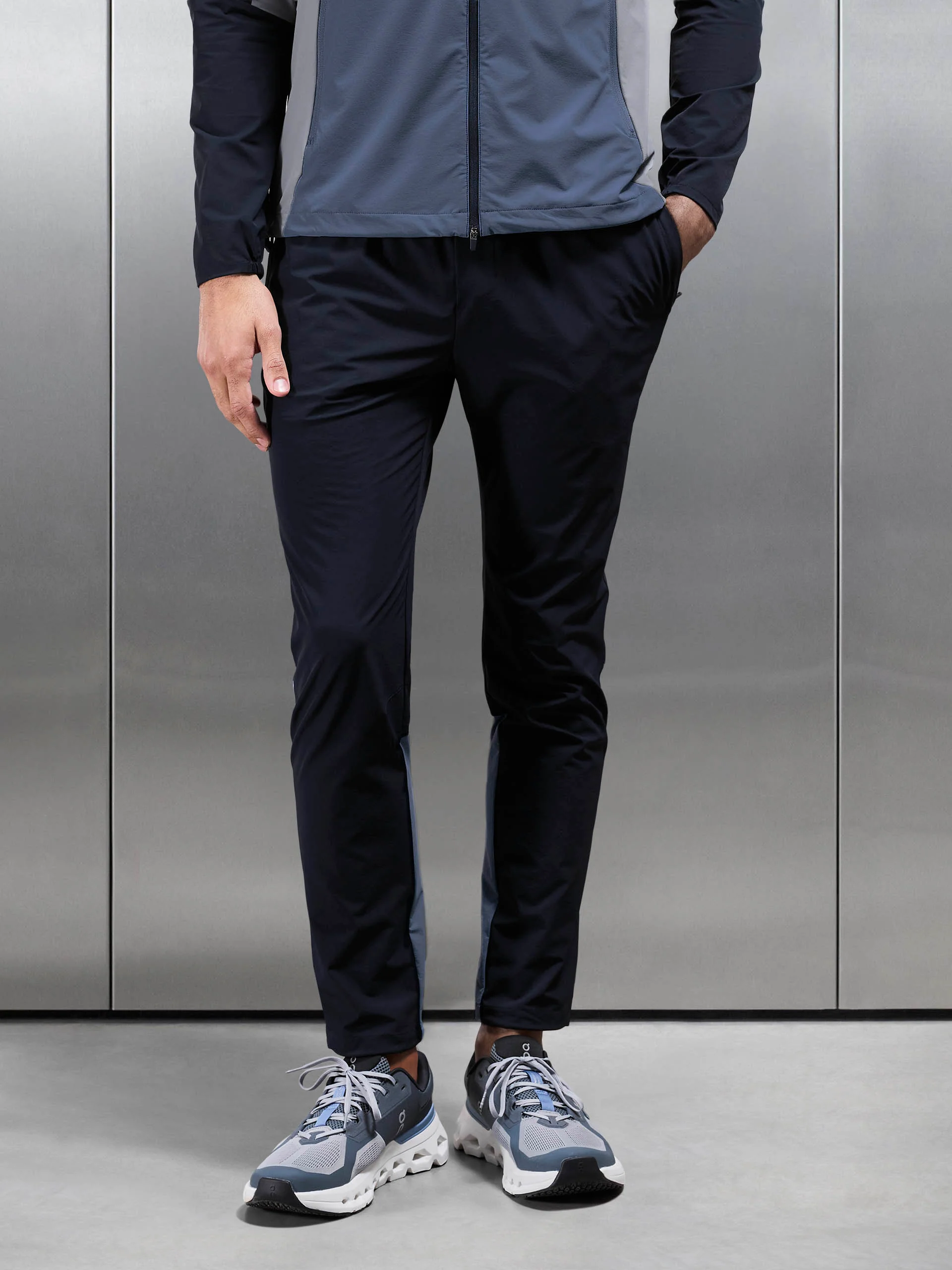 Active Colour Block Trackpant in Navy - Image 8