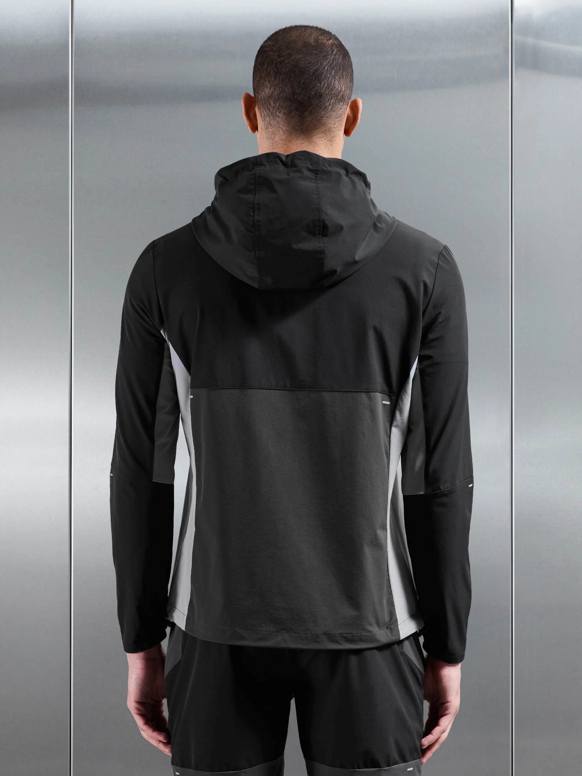 Active Colour Block Windbreaker in Black - Image 5