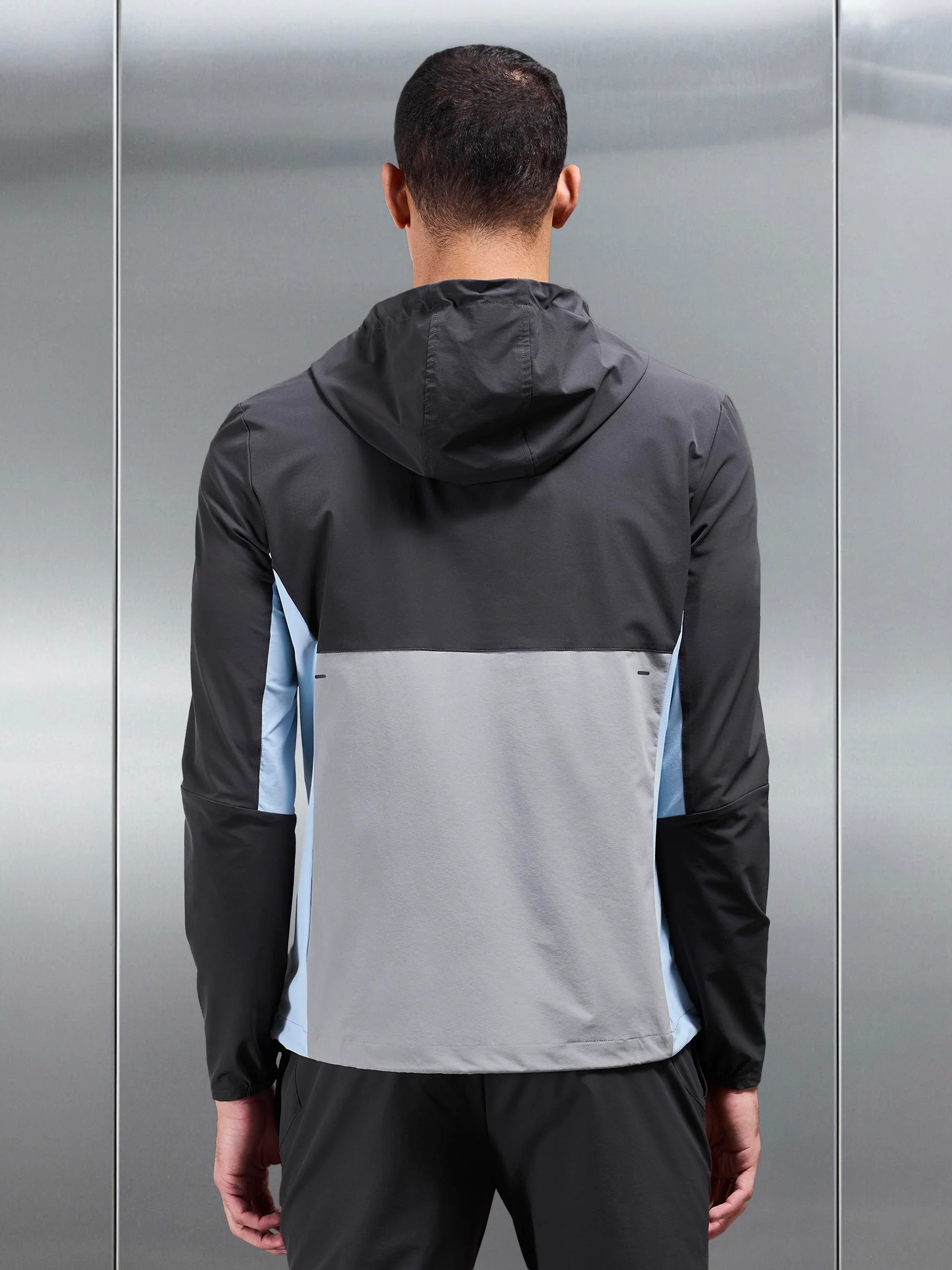 Active Colour Block Windbreaker in Mid Grey - Image 5