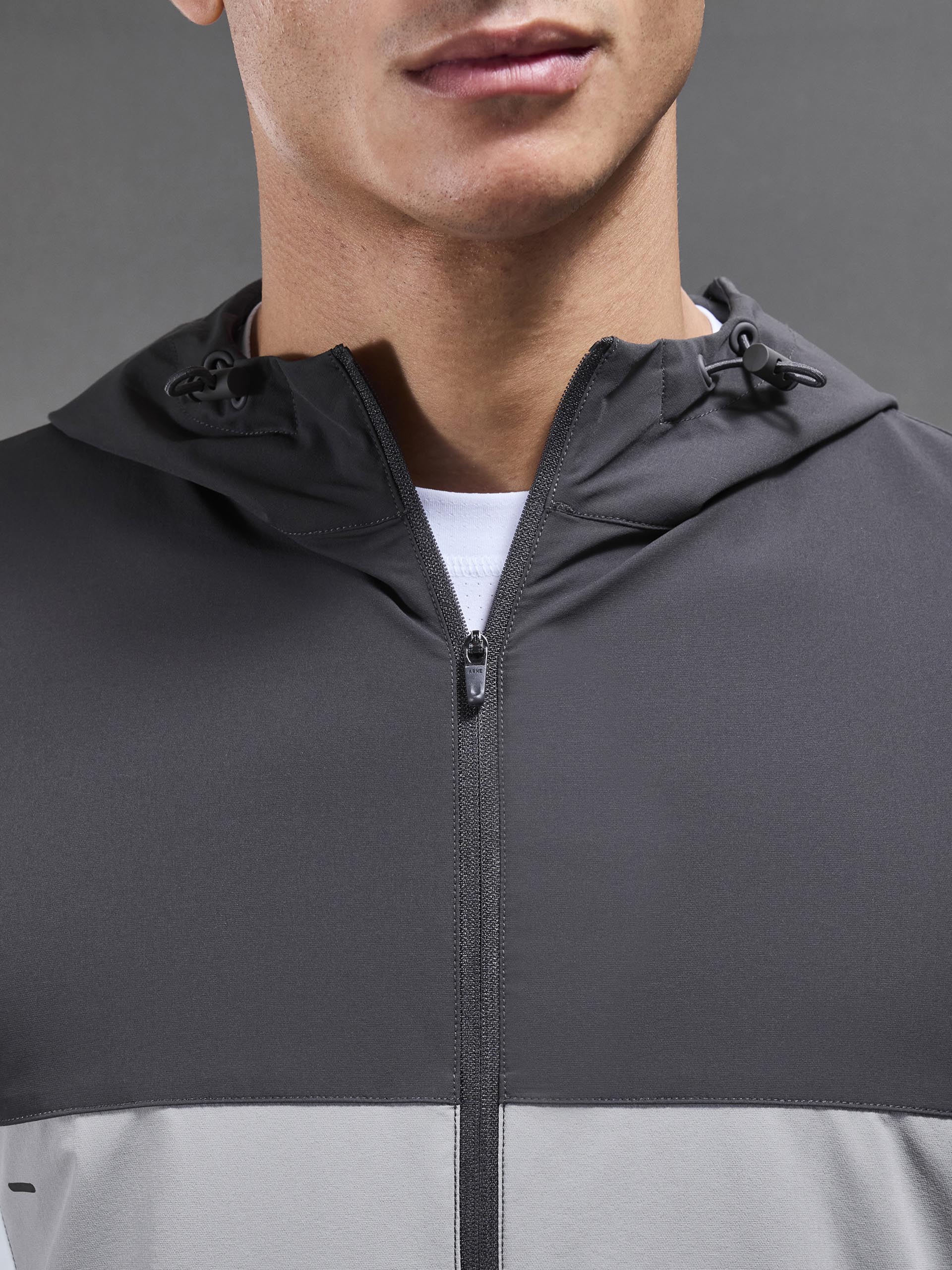 Active Colour Block Windbreaker in Mid Grey - Image 6