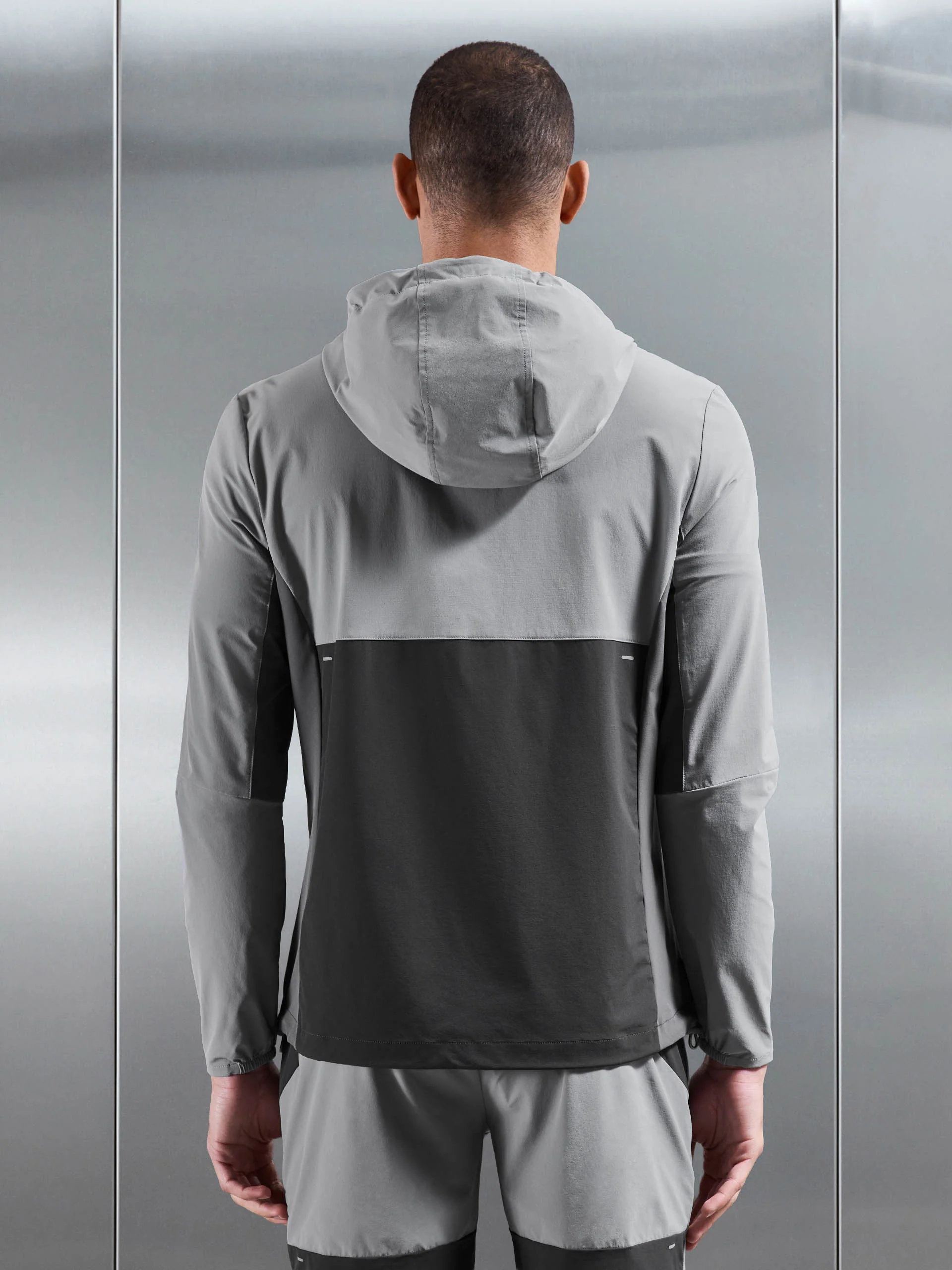 Active Colour Block Windbreaker in Mid Grey Grey - Image 5