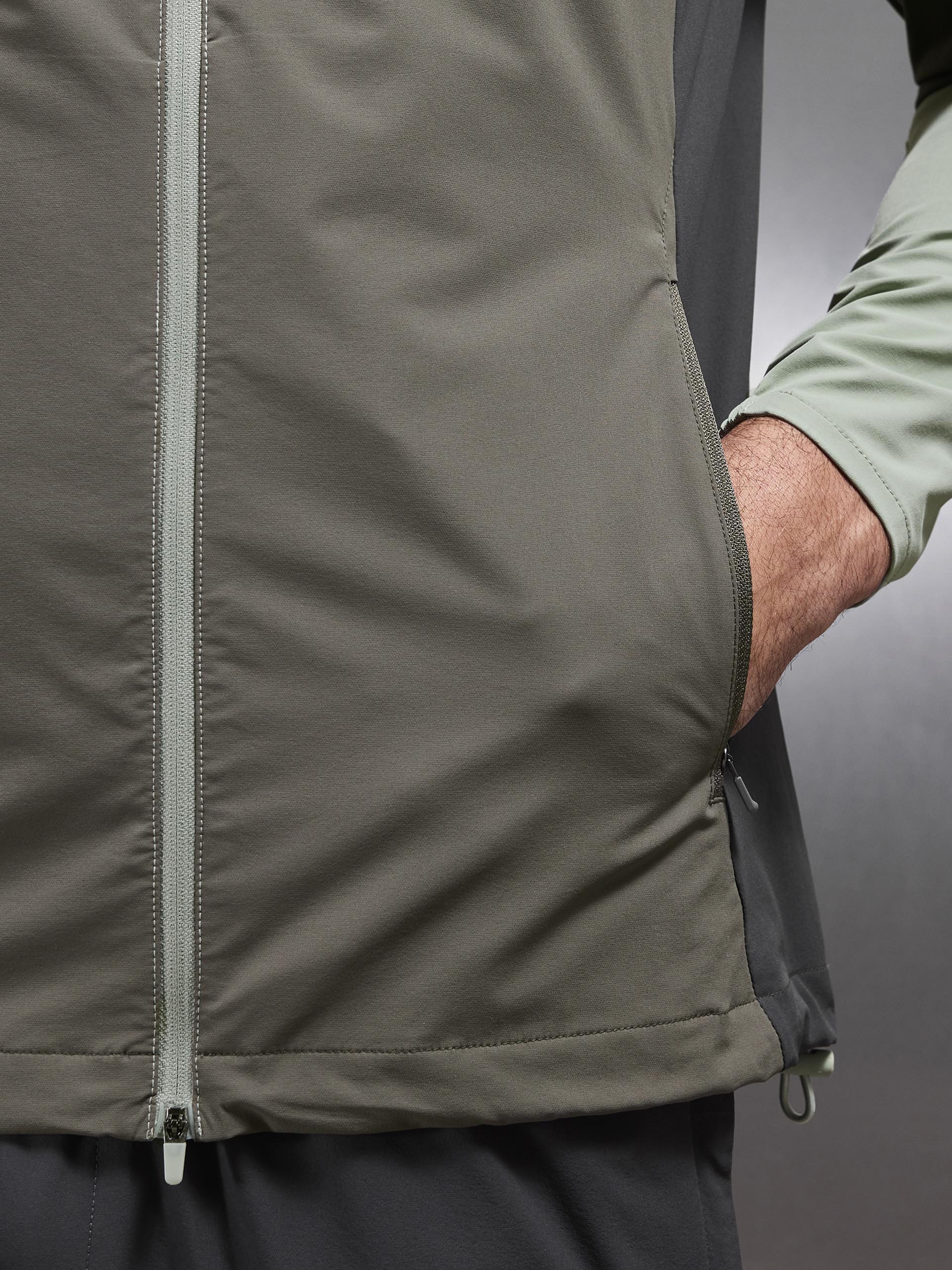Active Colour Block Windbreaker in Olive - Image 6