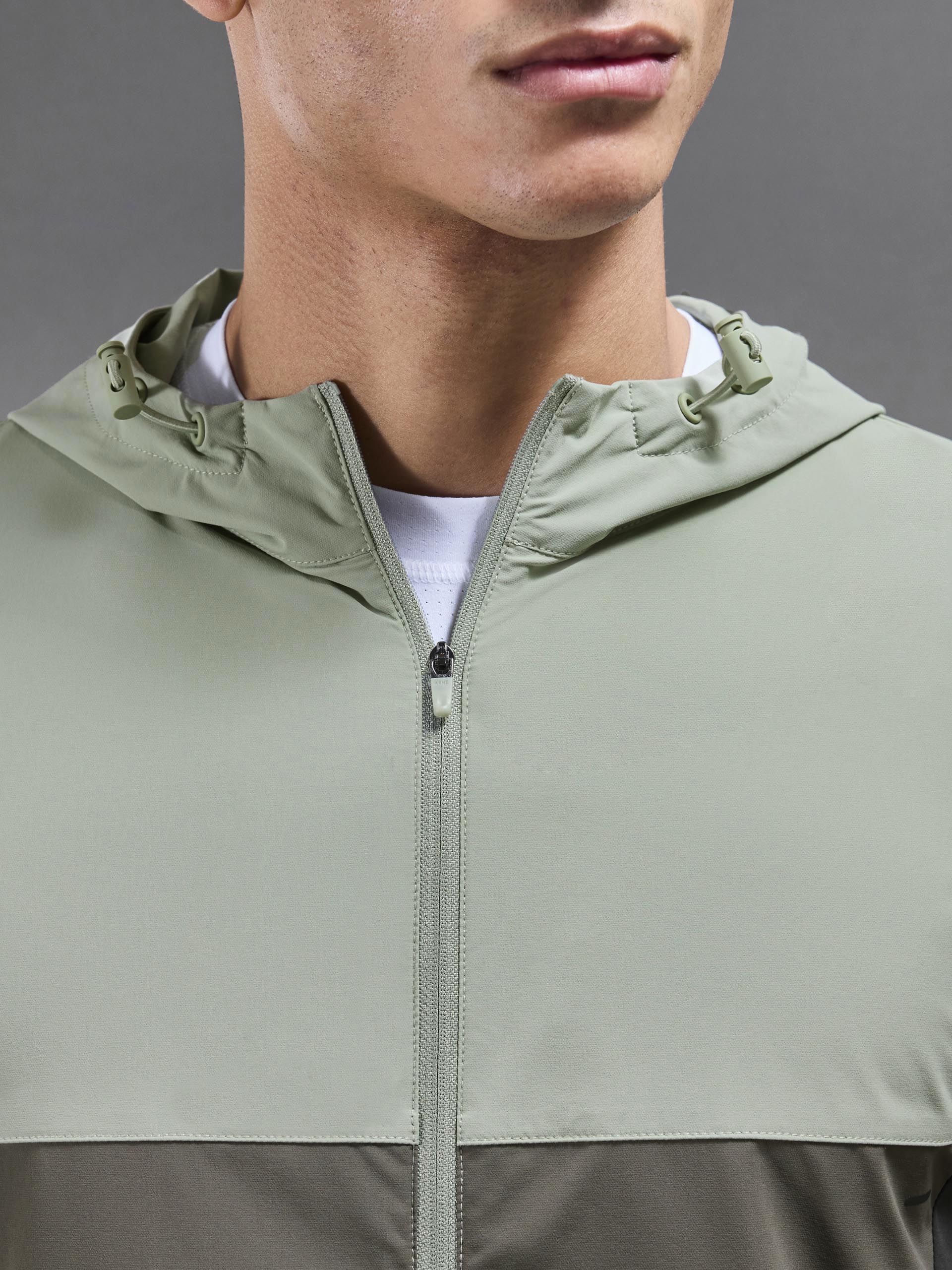 Active Colour Block Windbreaker in Olive - Image 7