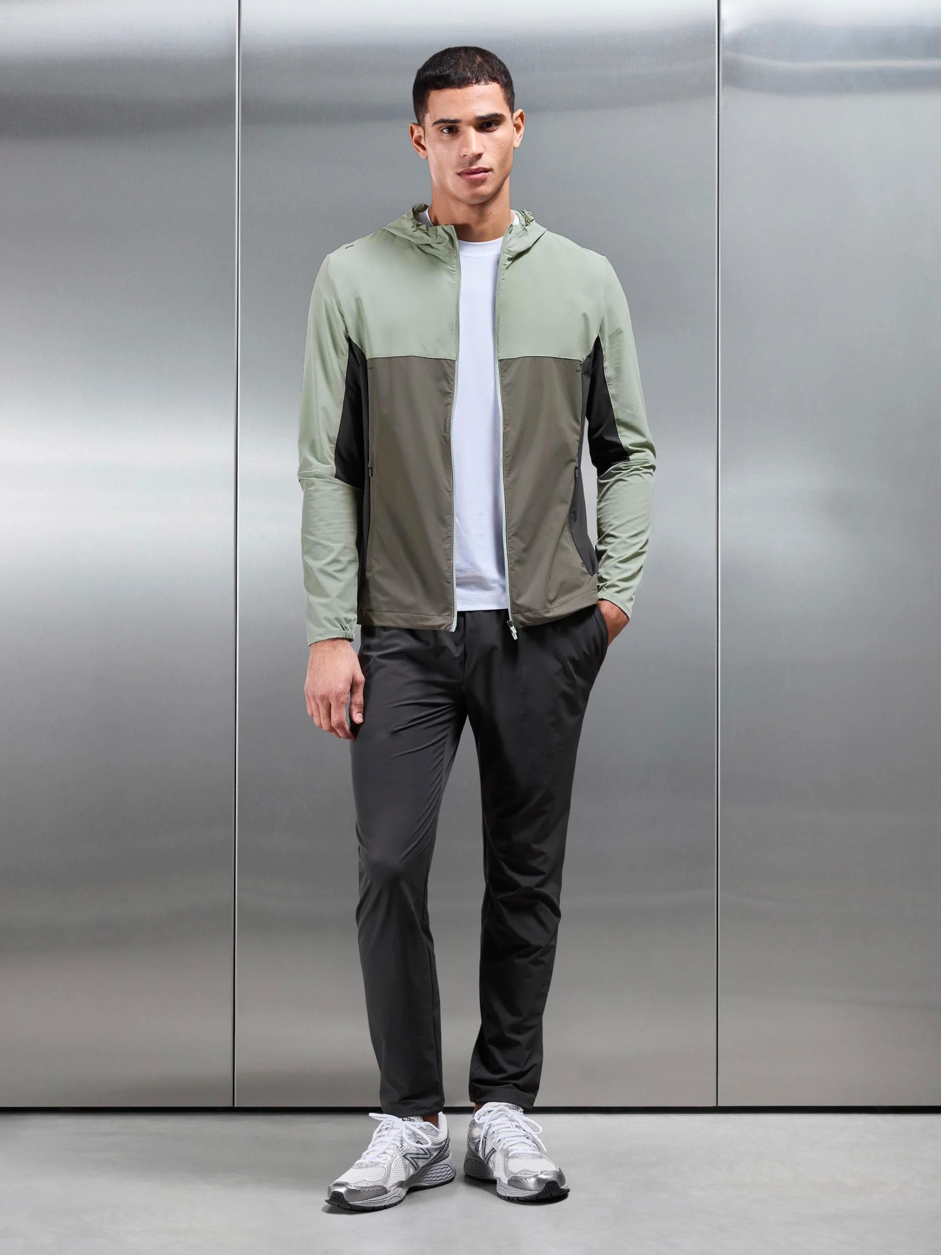 Active Colour Block Windbreaker in Olive - Image 8