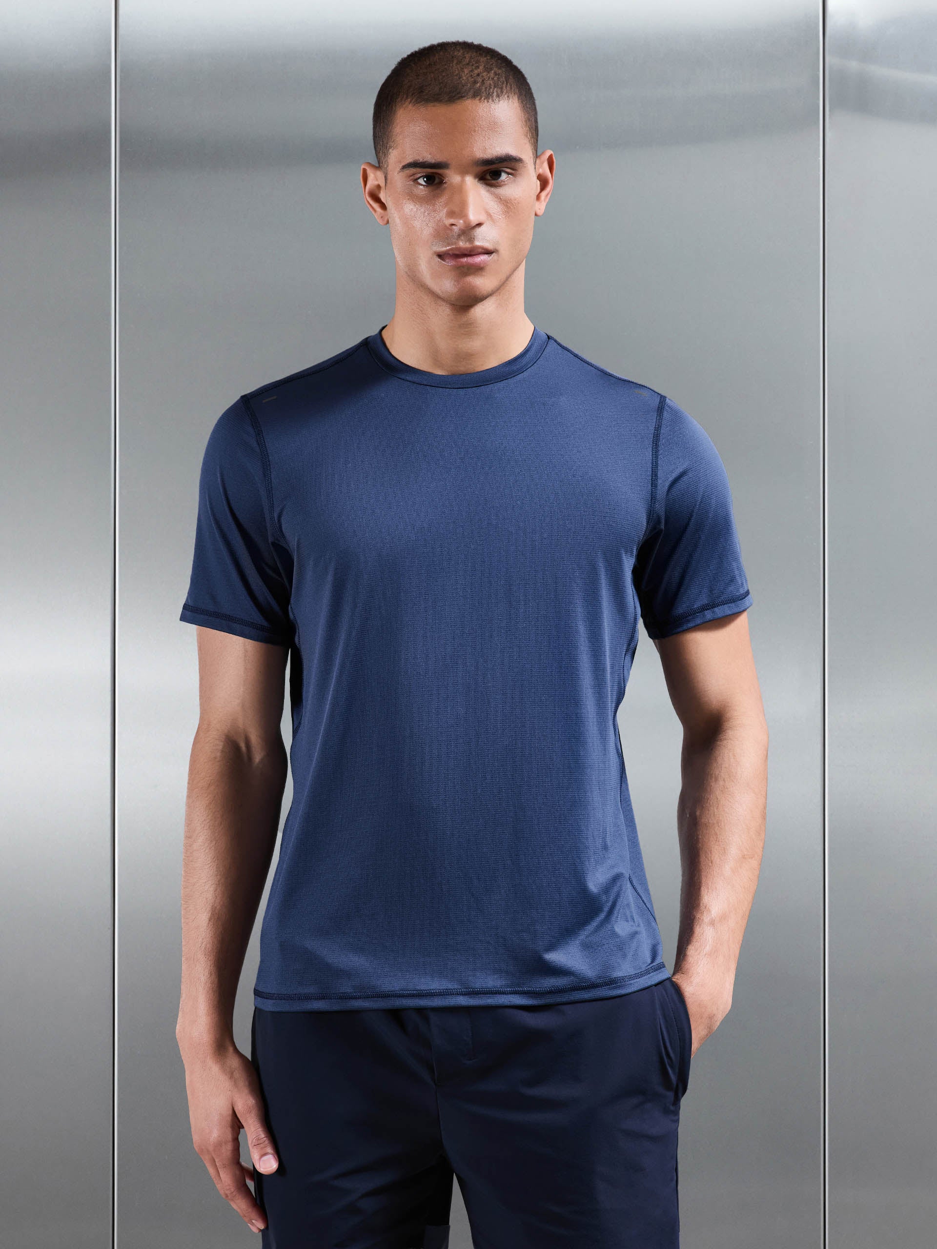 Active Essential T-Shirt in Steel Blue - Image 3
