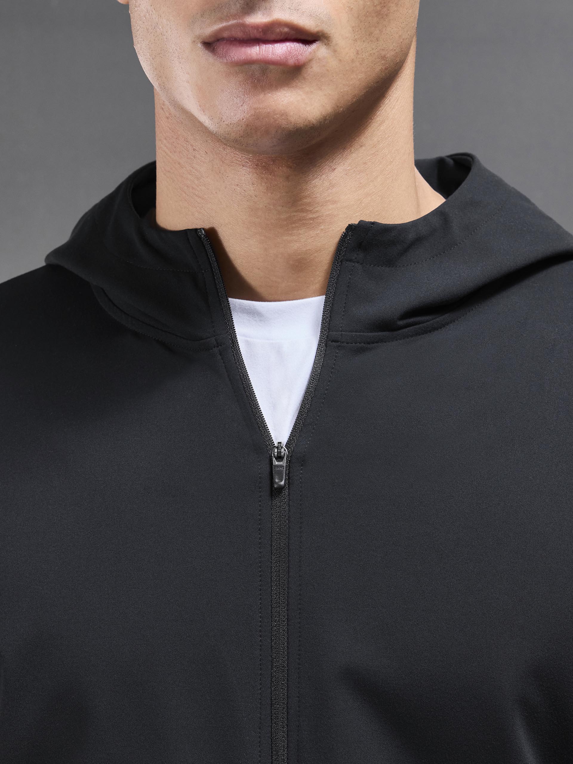 Active Jersey Zip Hoodie in Black - Image 6