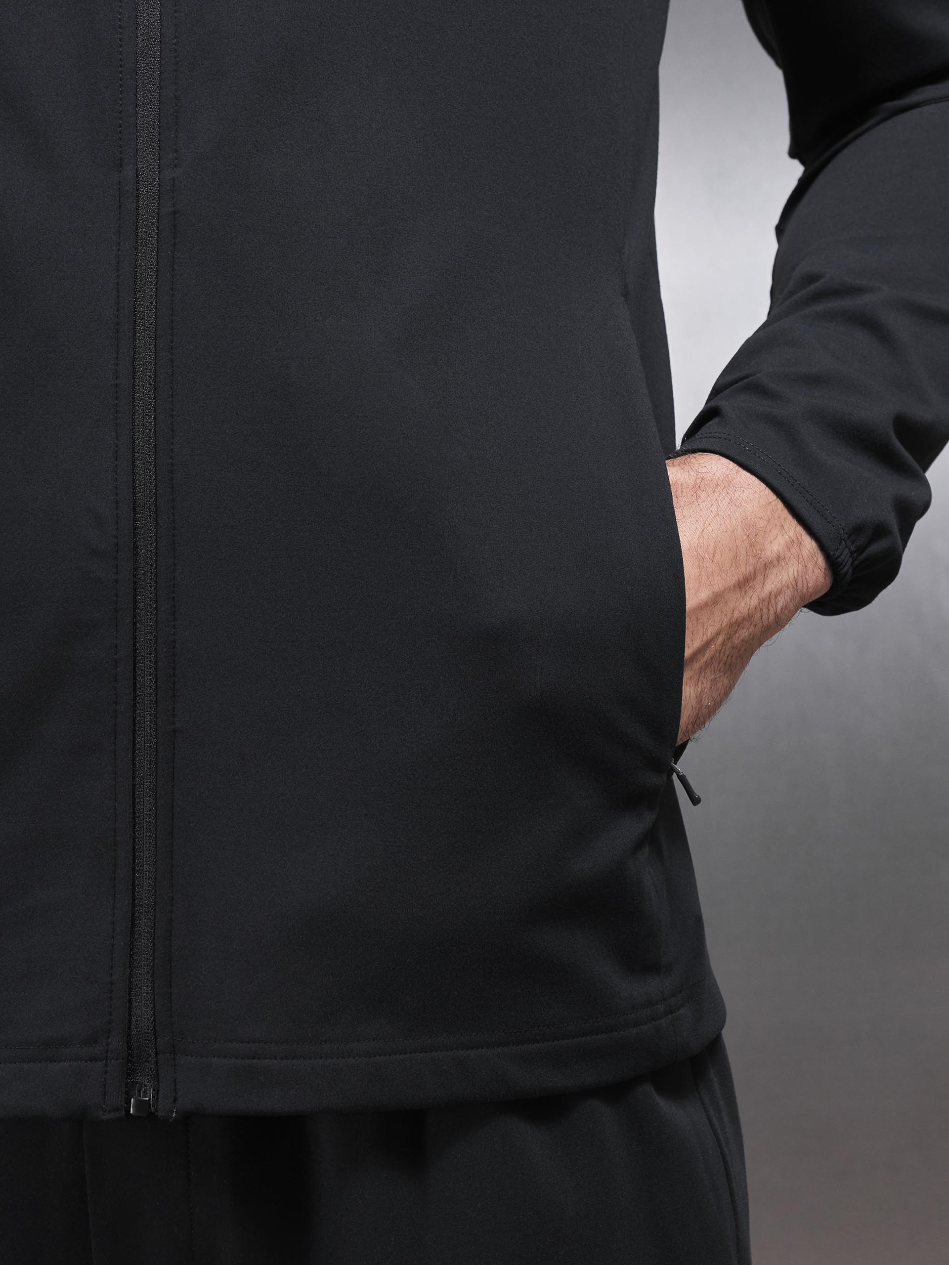 Active Jersey Zip Hoodie in Black - Image 7
