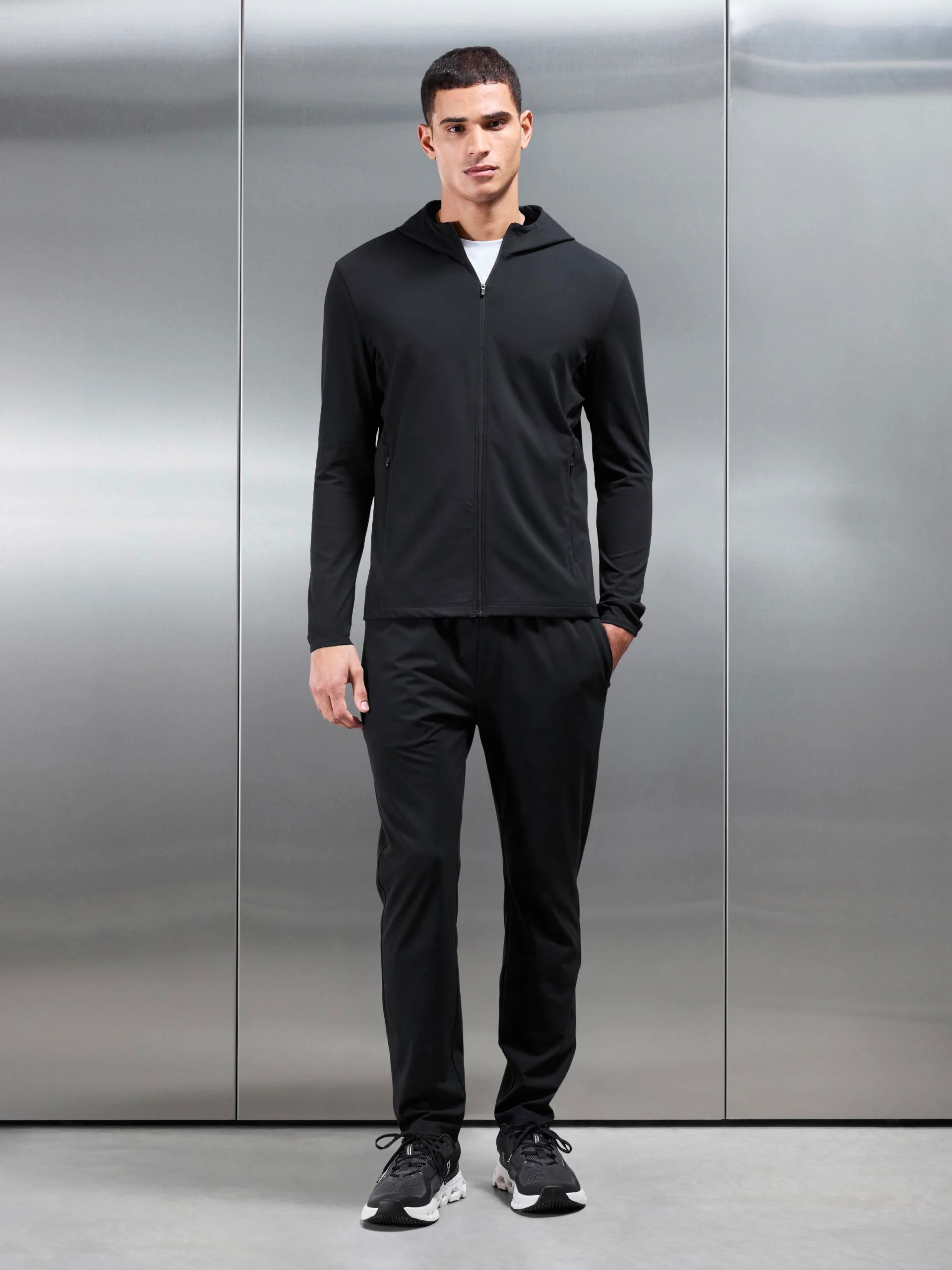 Active Jersey Zip Hoodie in Black - Image 8