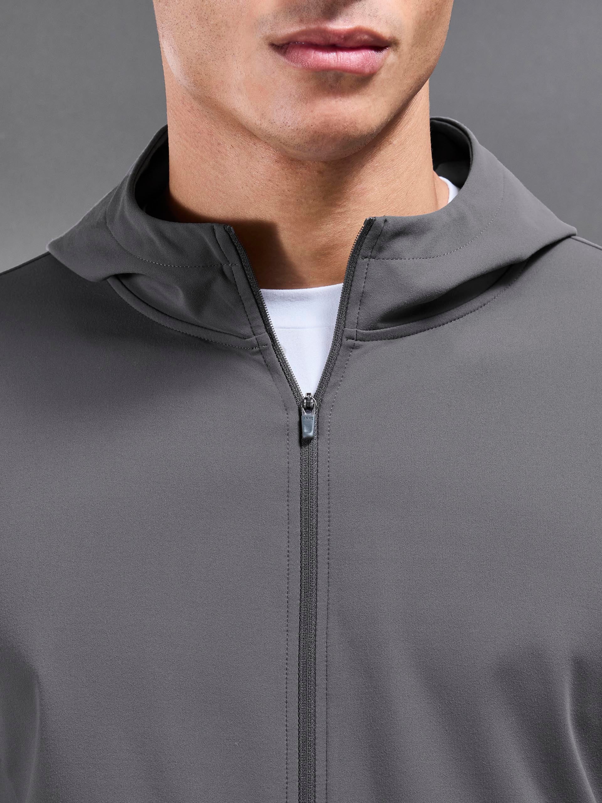 Active Jersey Zip Hoodie in Grey - Image 6