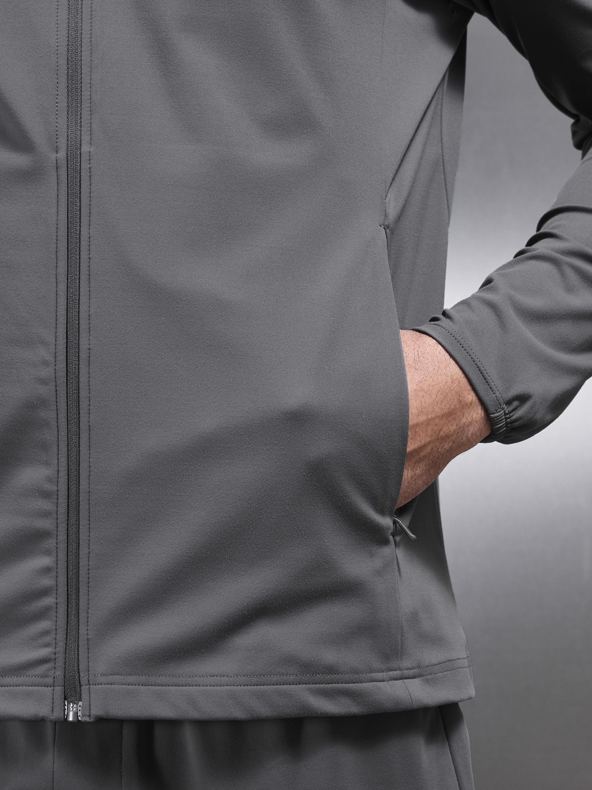 Active Jersey Zip Hoodie in Grey - Image 7