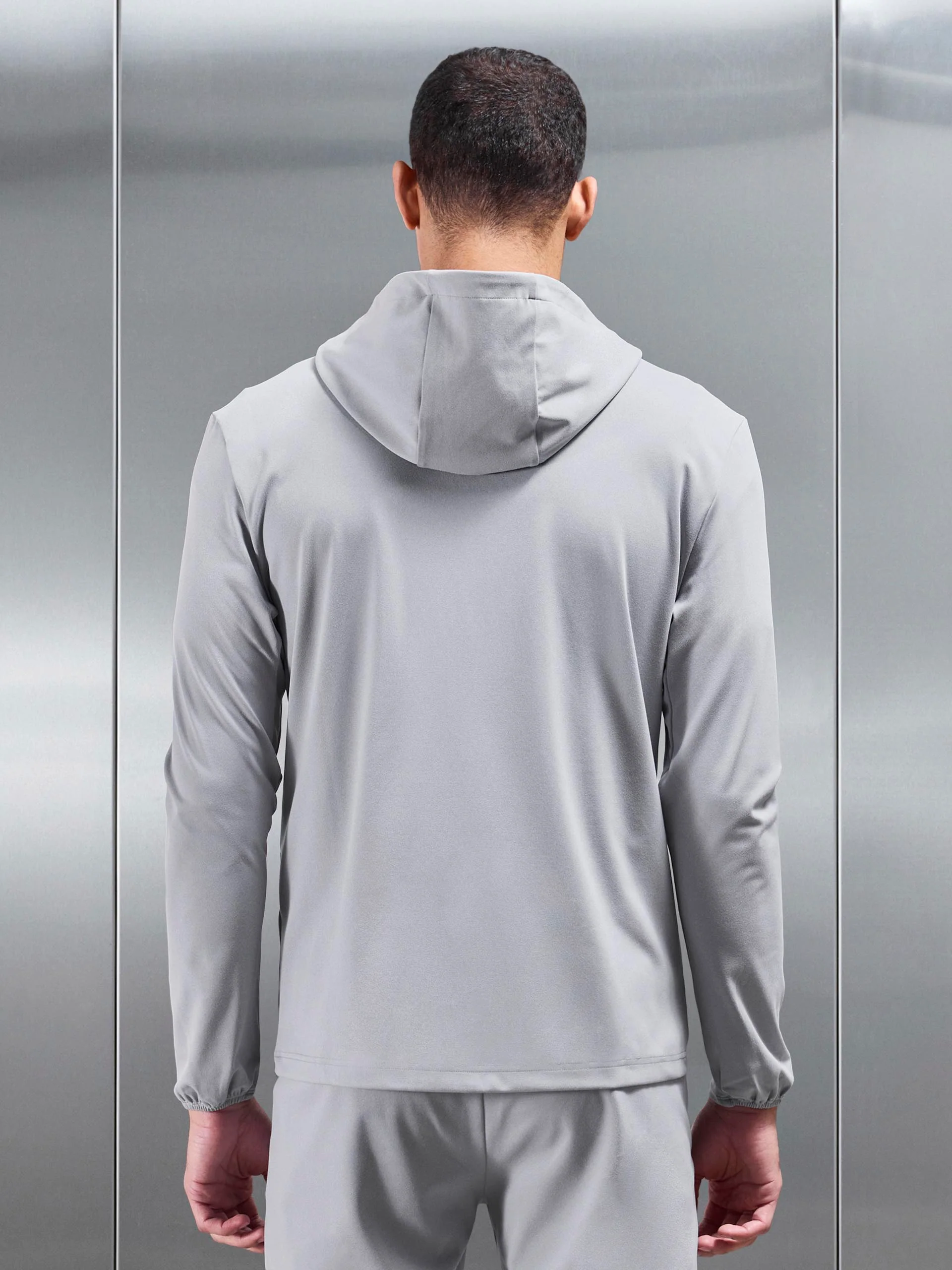 Active Jersey Zip Hoodie in Marl Grey - Image 5