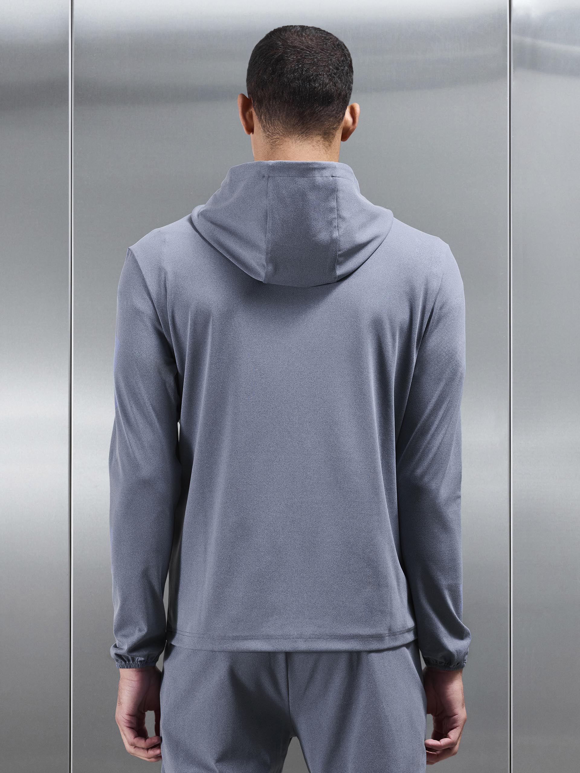 Active Jersey Zip Hoodie in Navy Marl - Image 5