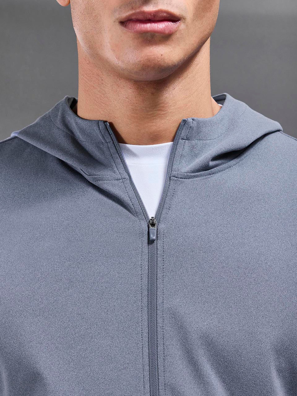 Active Jersey Zip Hoodie in Navy Marl - Image 6