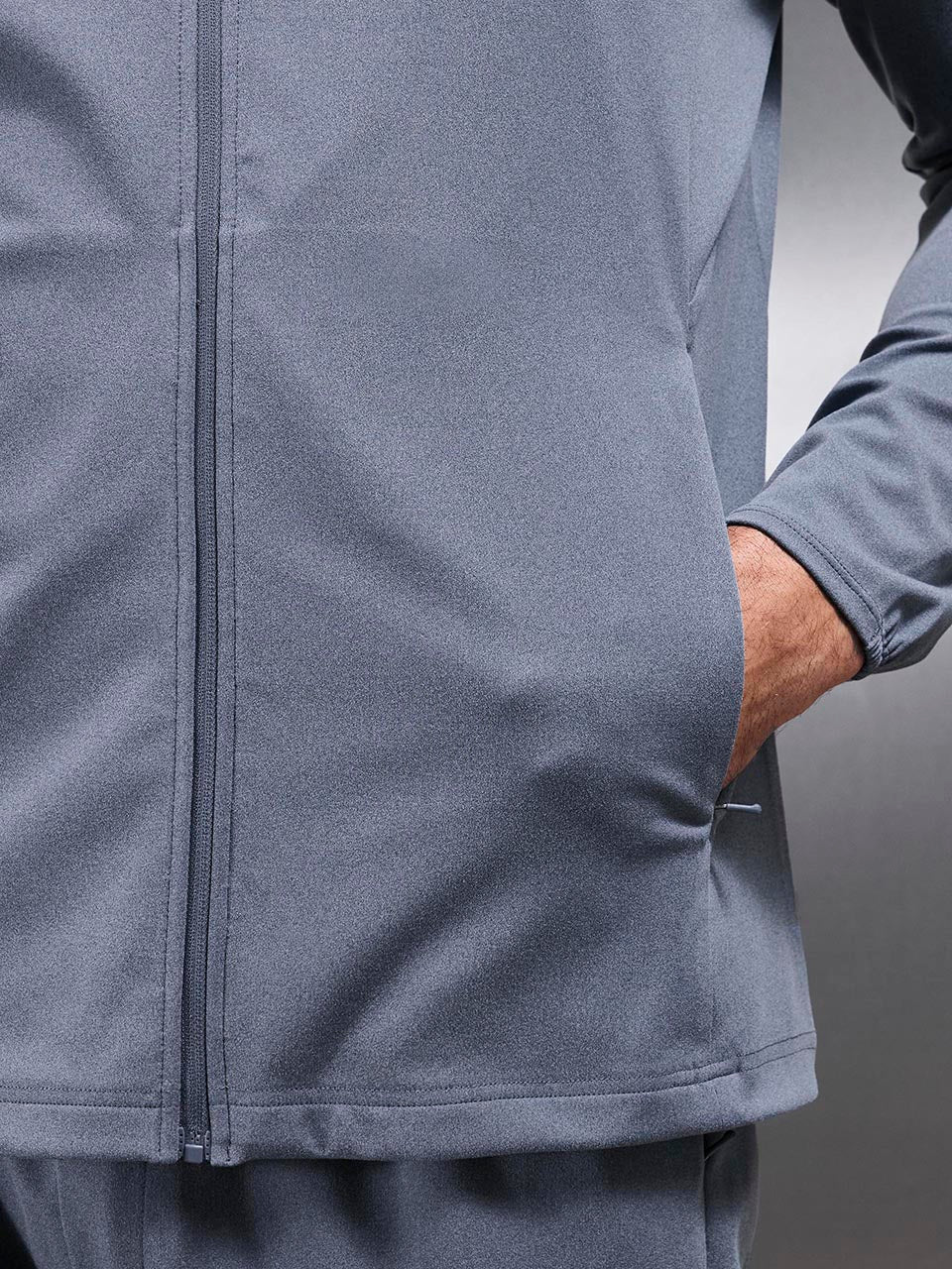 Active Jersey Zip Hoodie in Navy Marl - Image 7