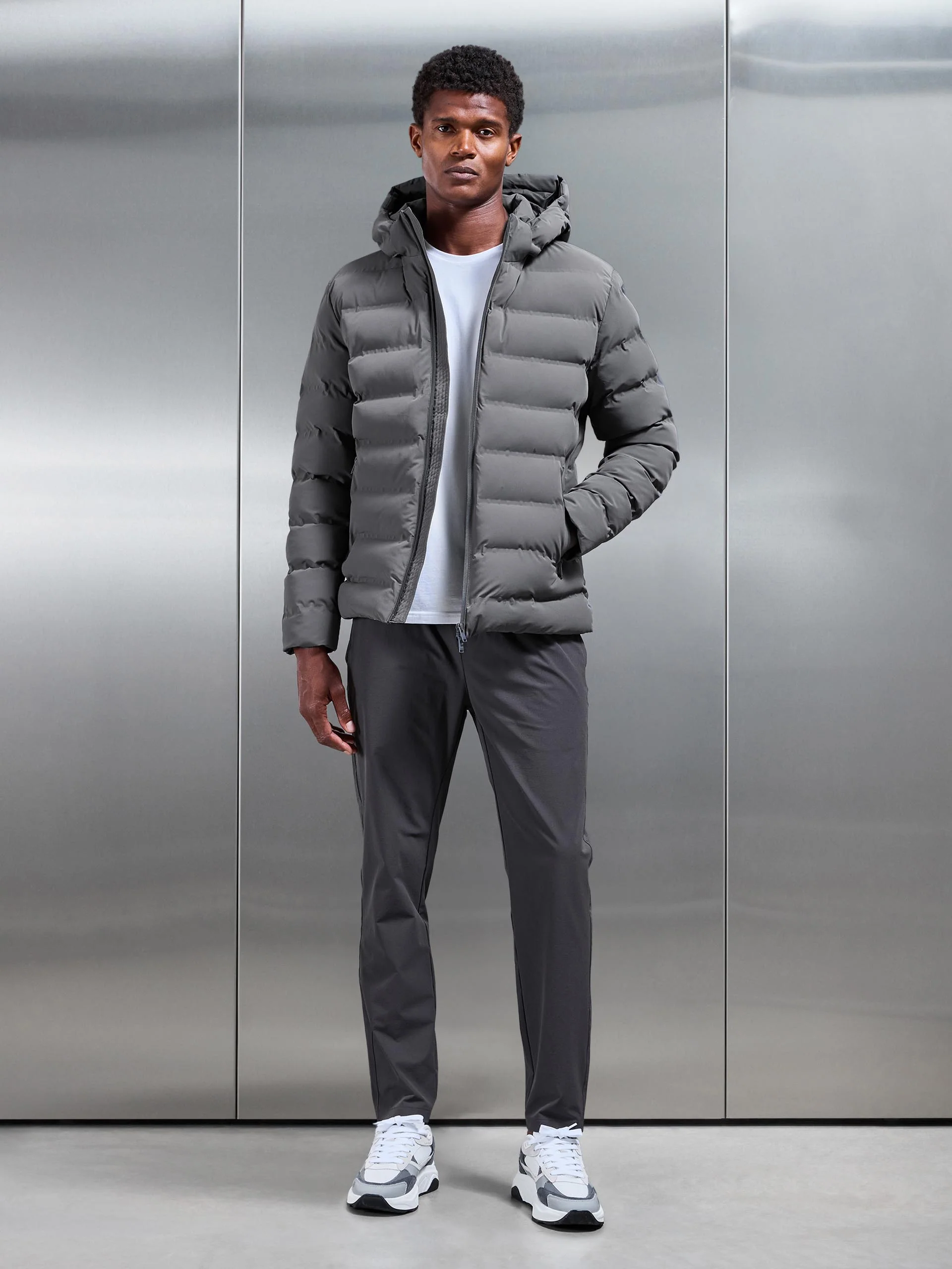 Active Puffer Jacket in Grey - Image 2