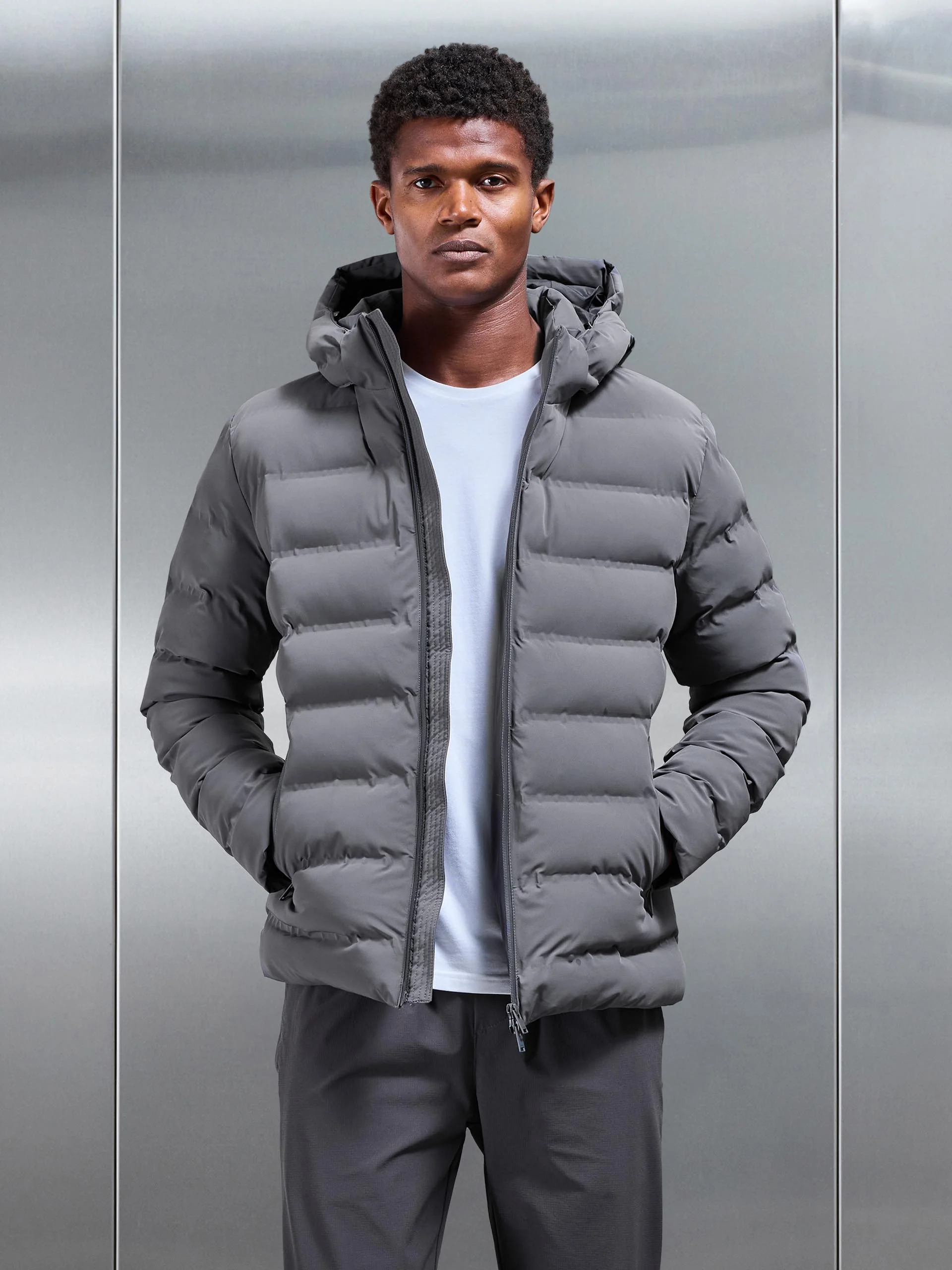 Active Puffer Jacket in Grey - Image 8