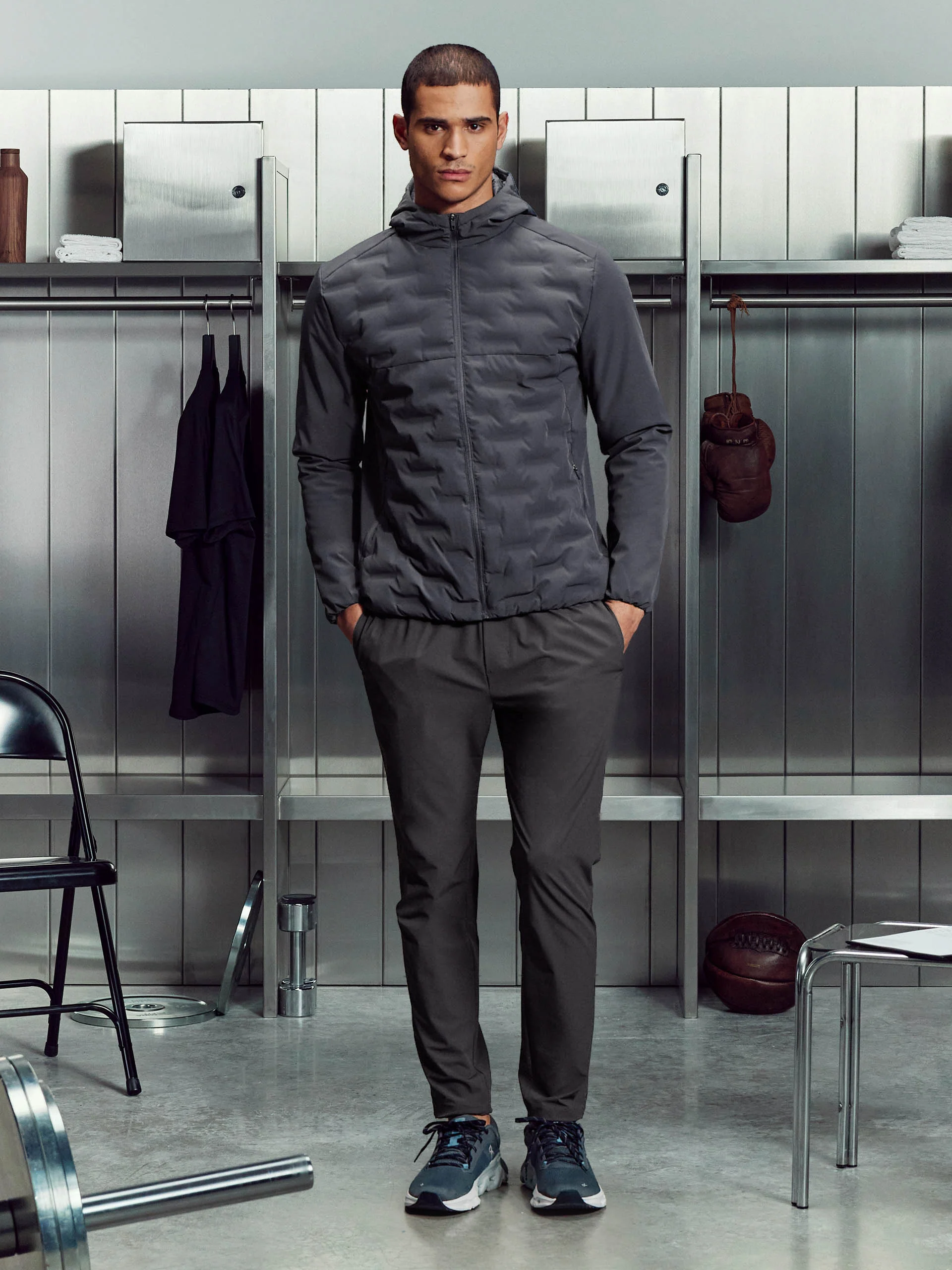 Active Quilted Windbreaker in Grey - Image 2