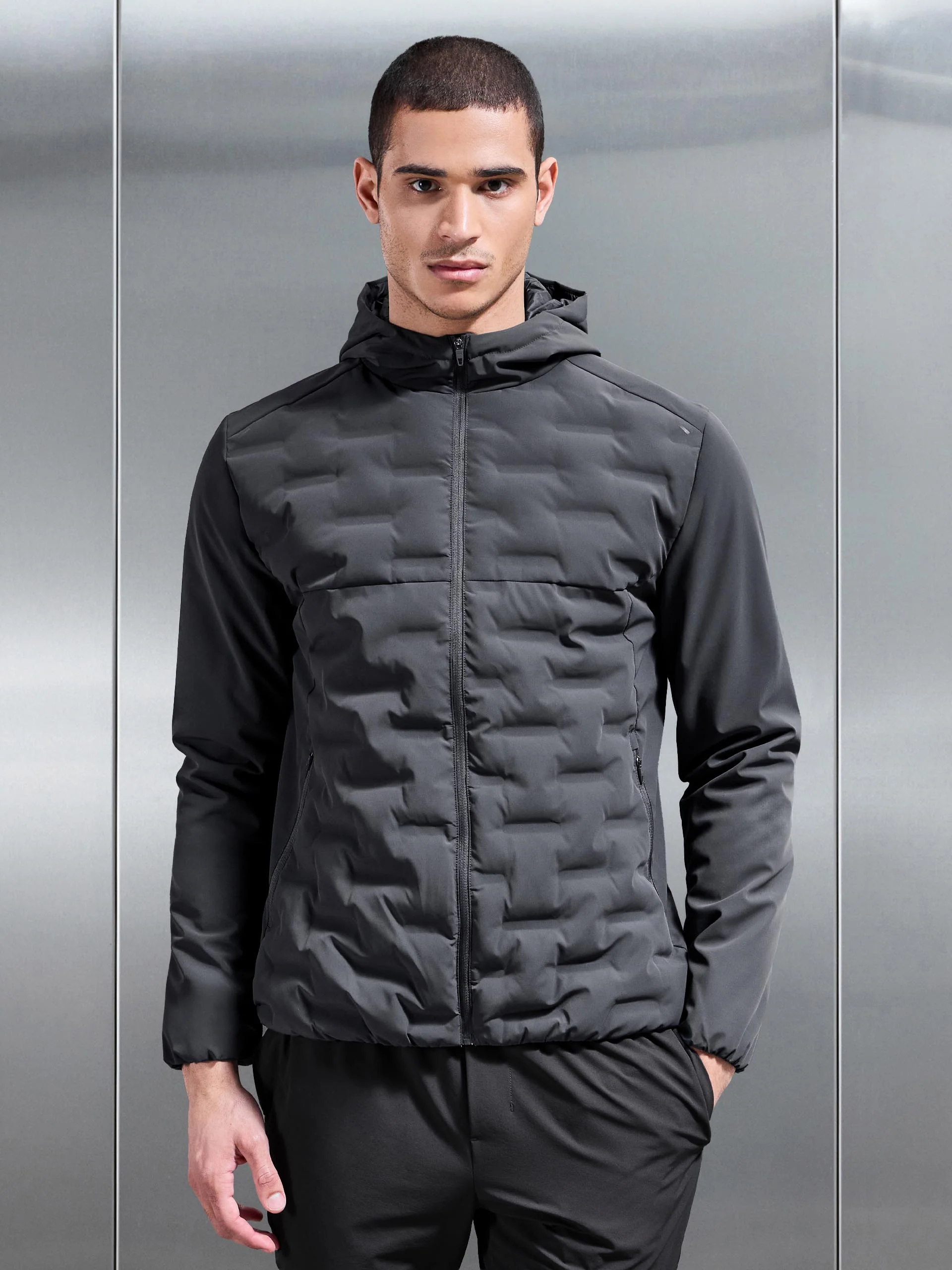 Active Quilted Windbreaker in Grey - Image 3