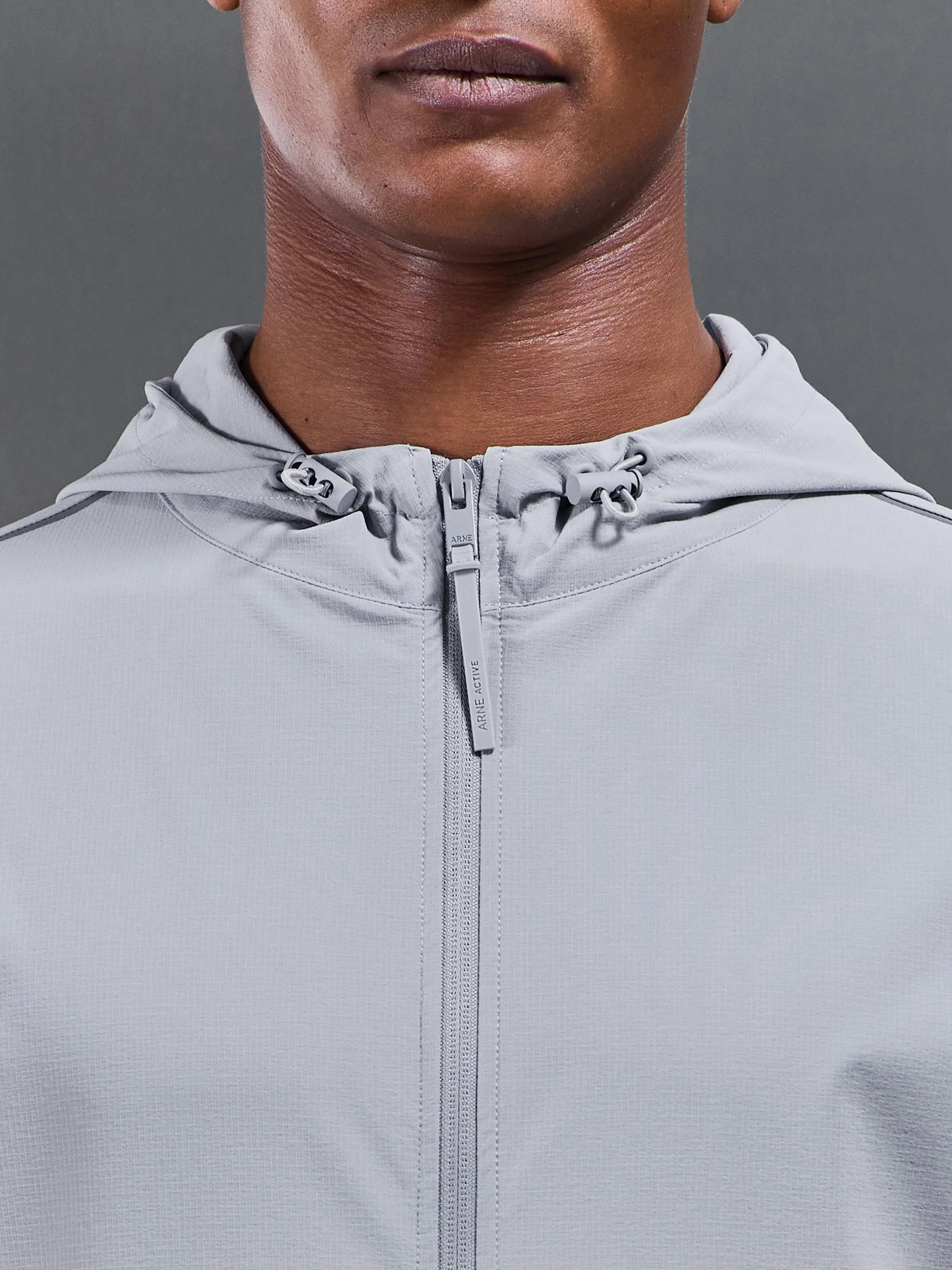 Active Technical Colour Block Windbreaker in Grey Mid Grey - Image 5