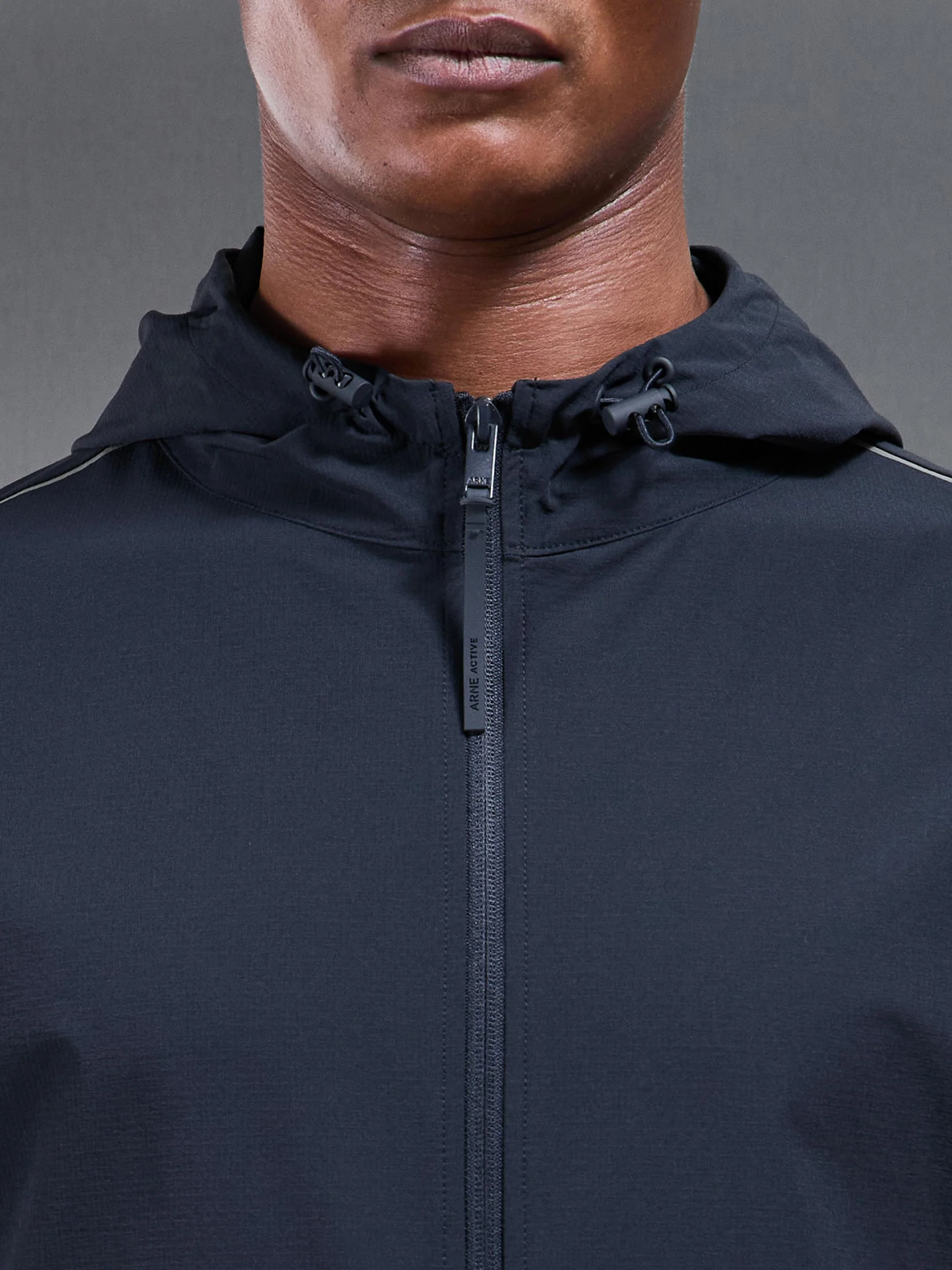 Active Technical Colour Block Windbreaker in Navy Light Blue - Image 4