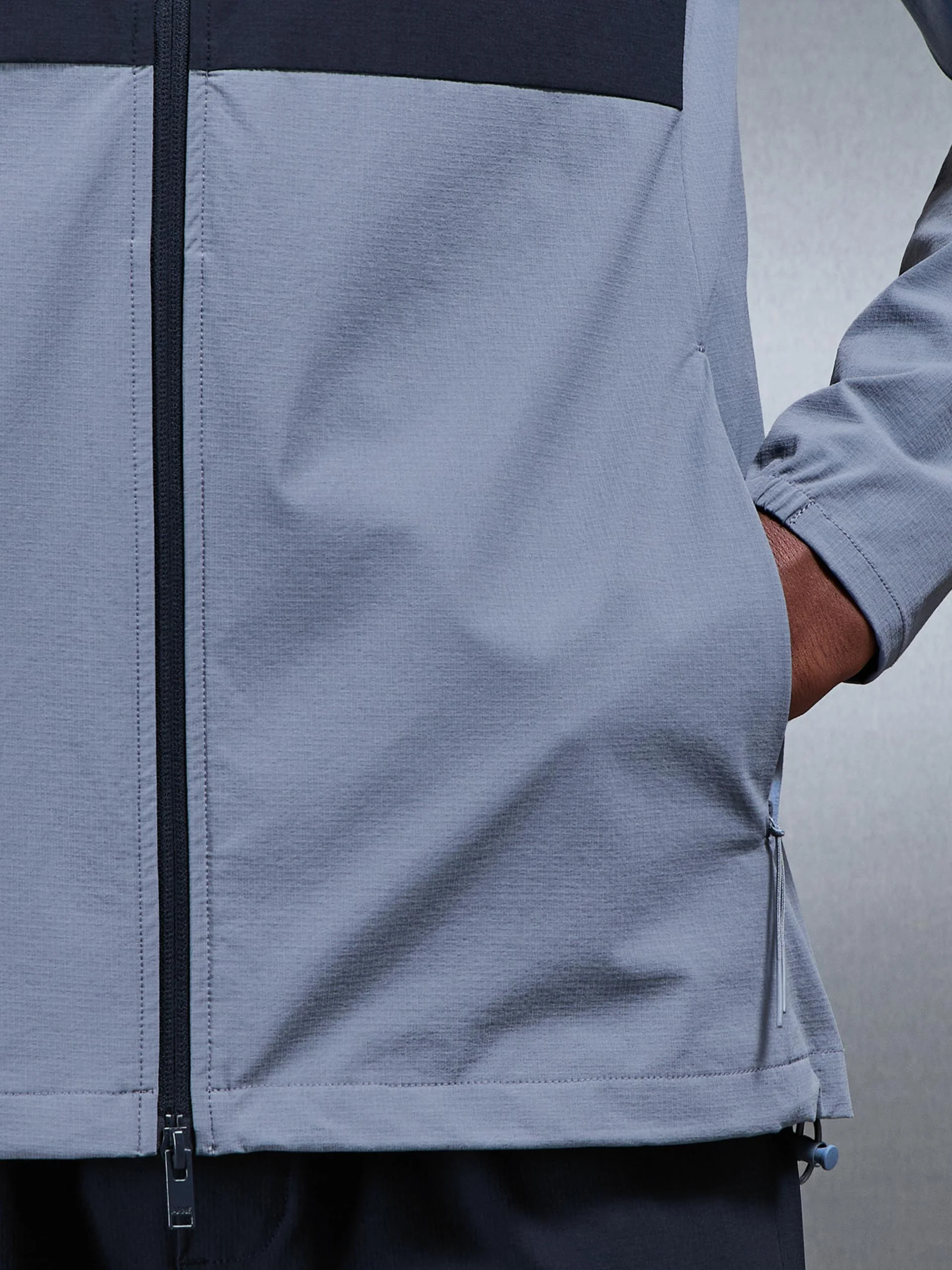 Active Technical Colour Block Windbreaker in Navy Light Blue - Image 5