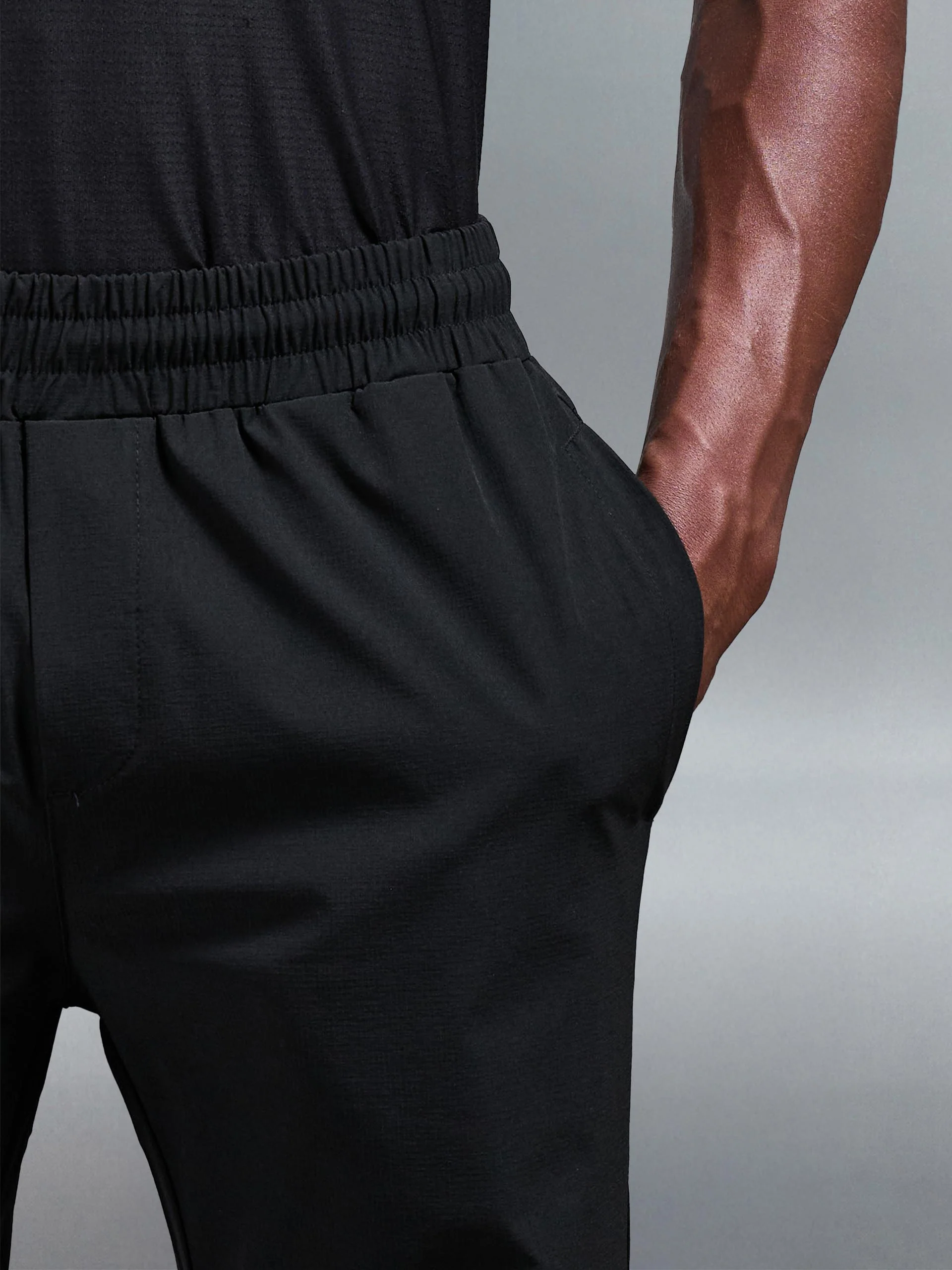 Active Technical Tapered Trackpant in Black - Image 5