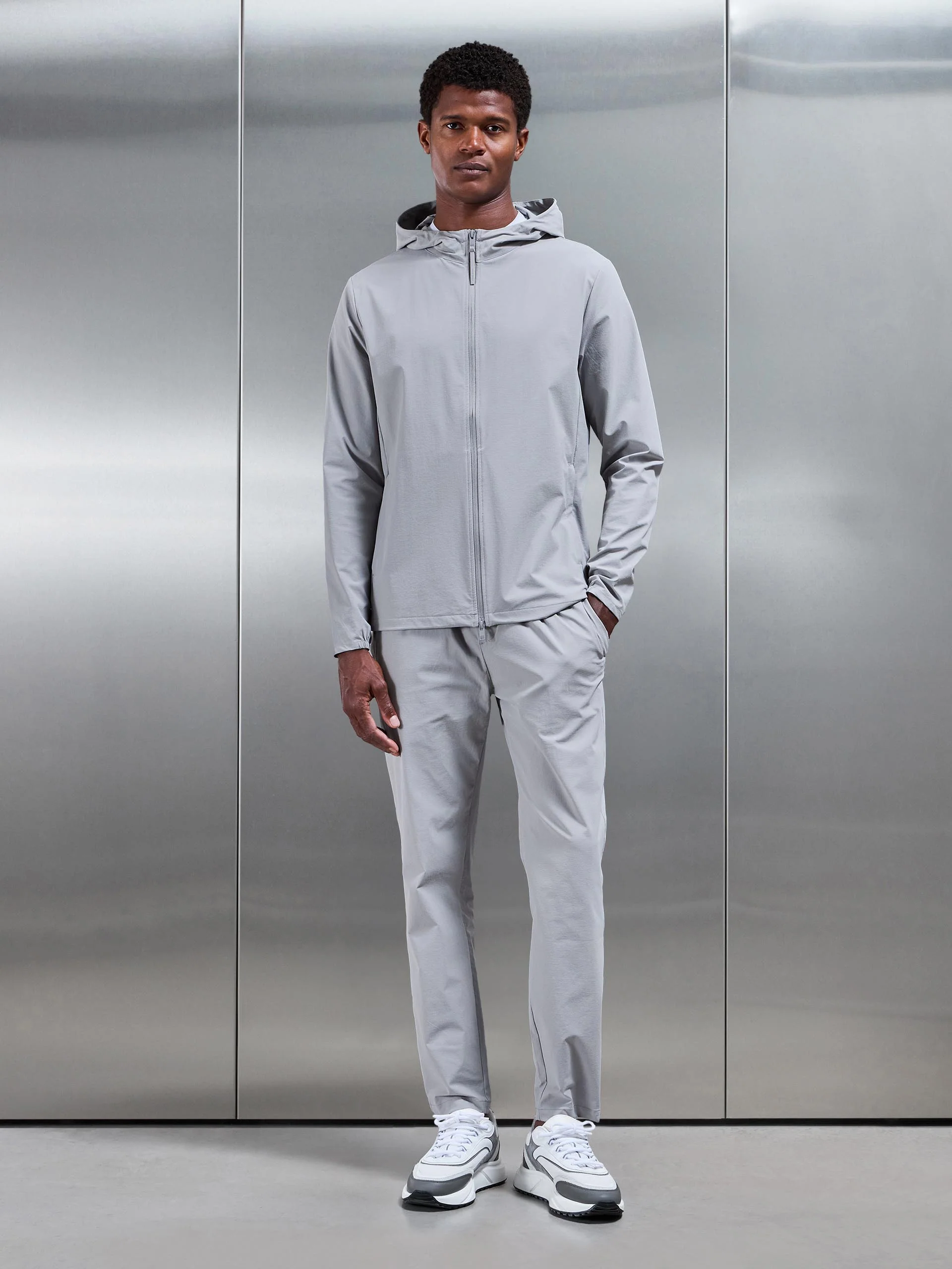 Active Technical Tapered Trackpant in Mid Grey - Image 2