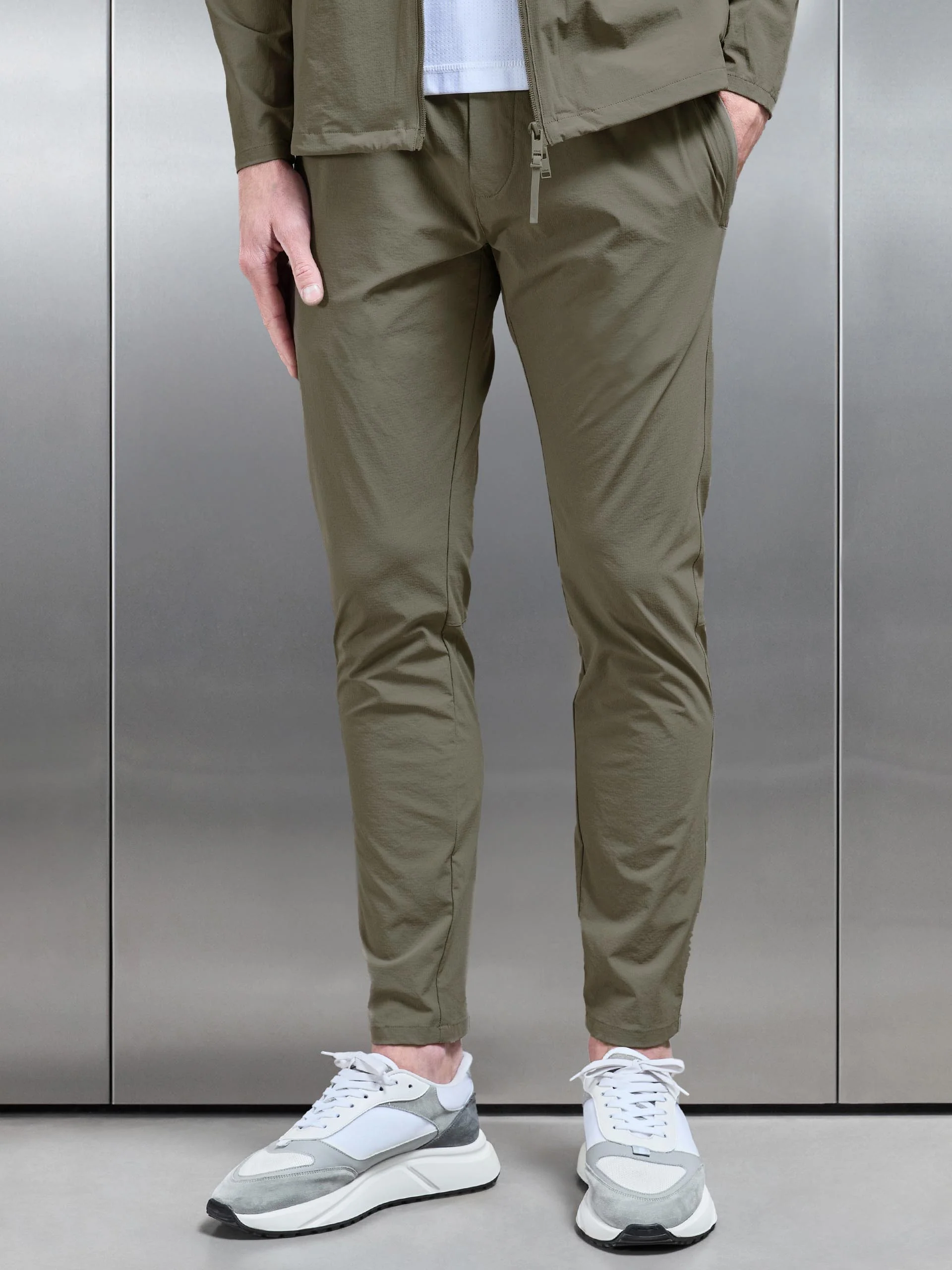 Active Technical Tapered Trackpant in Olive - Image 5