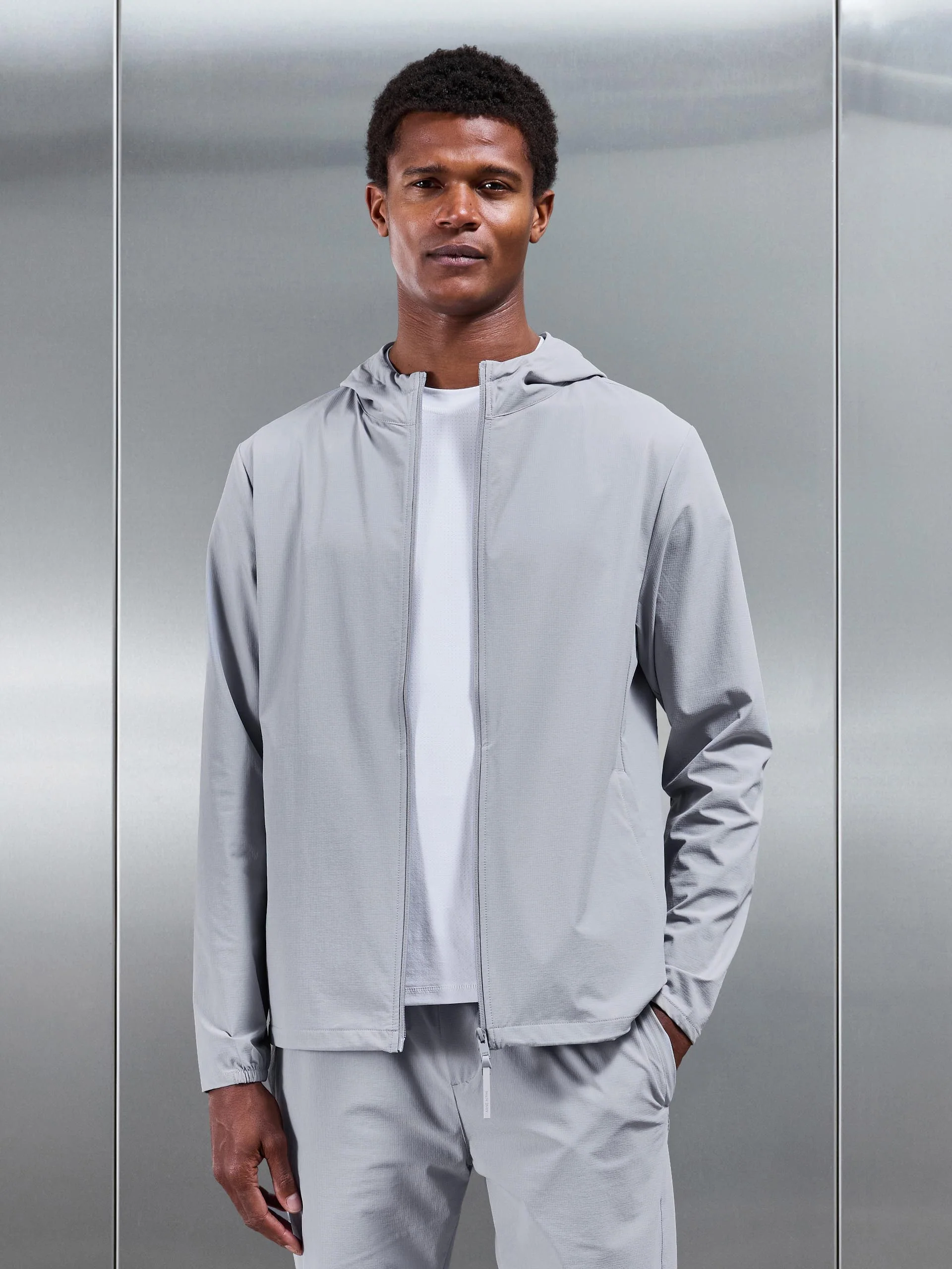 Active Technical Windbreaker in Mid Grey - Image 6