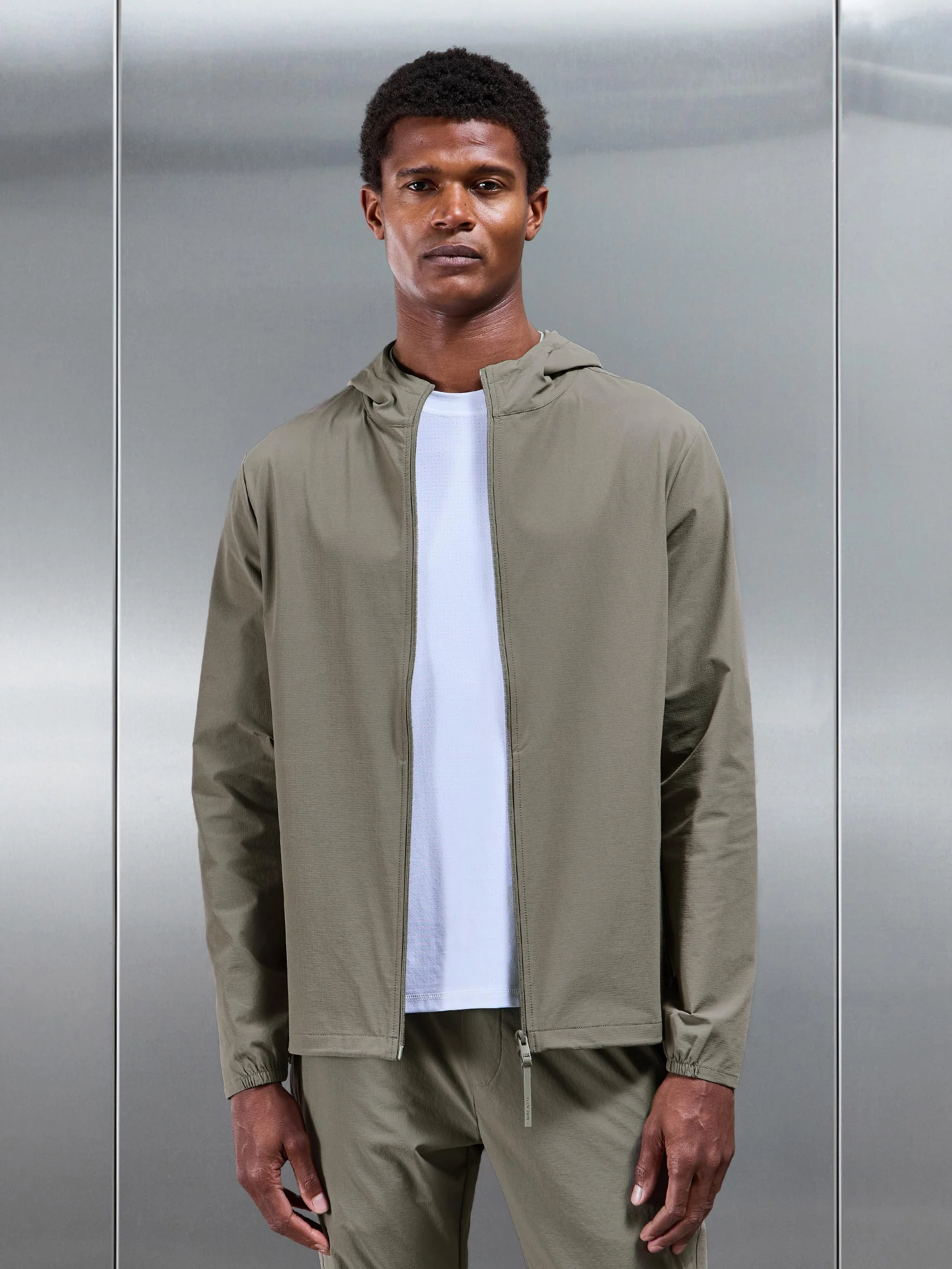 Active Technical Windbreaker in Olive - Image 7